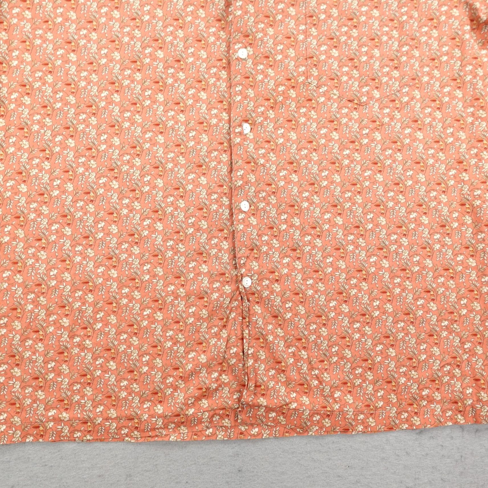 Tori Richard Tori Richard Shirt Mens XL Orange Floral Hawaiian Camp Button-Up Tropical Beach Casual Mens Size US XL / EU 56 / 4 - 4 Thumbnail