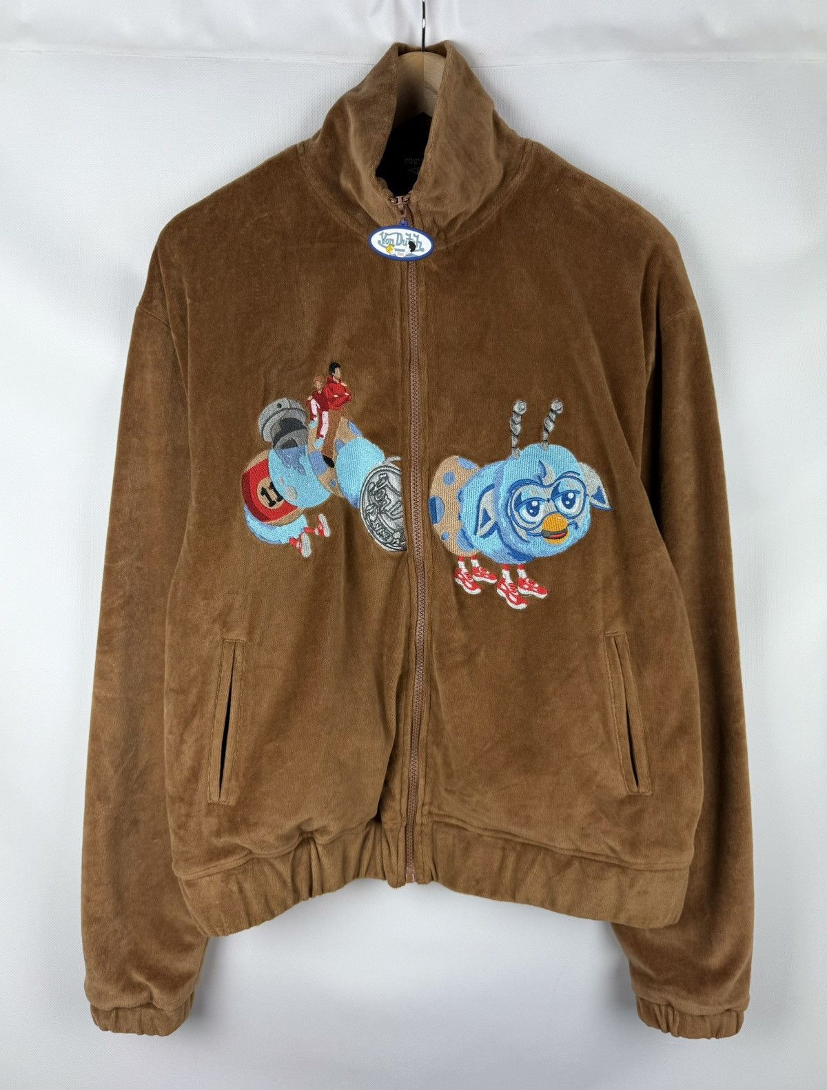 Von Dutch Von Dutch Men’s Velour Y2K Embroidered Track Top Jacket Size US S / EU 44-46 / 1 - 1 Thumbnail