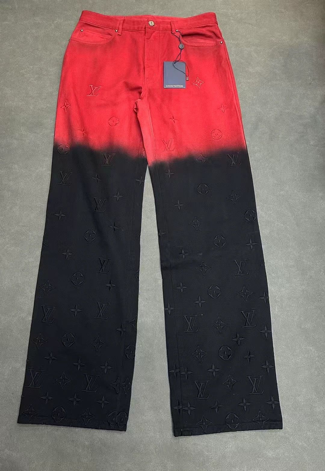 Louis Vuitton LV gradient logo embroidery flame straight jeans 32 new Size US 32 / EU 48 - 1 Thumbnail