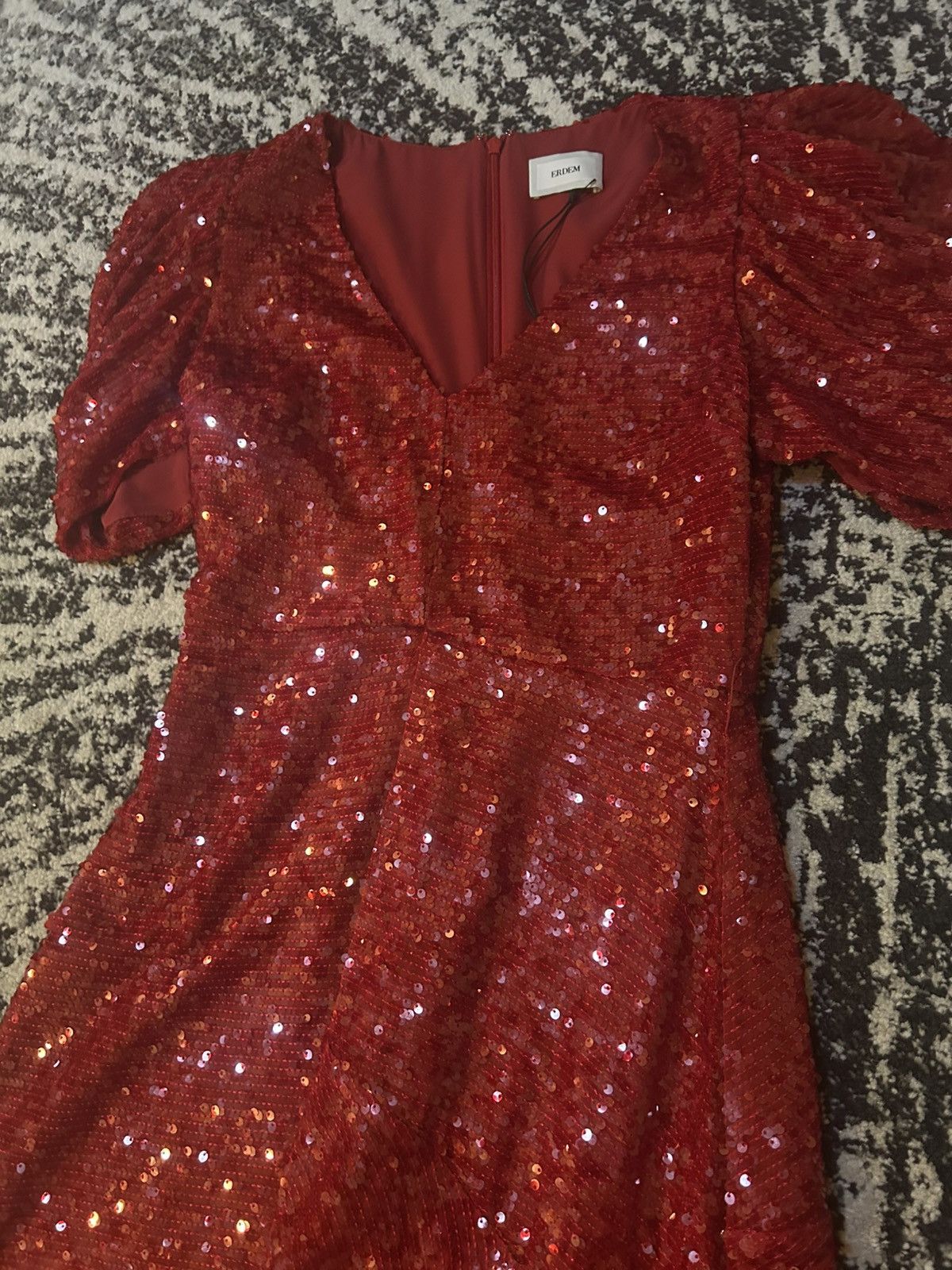 Erdem Erdem Gathered Sleeve Asymmetric Dress size US 4 Size S / US 4 / IT 40 - 5 Thumbnail