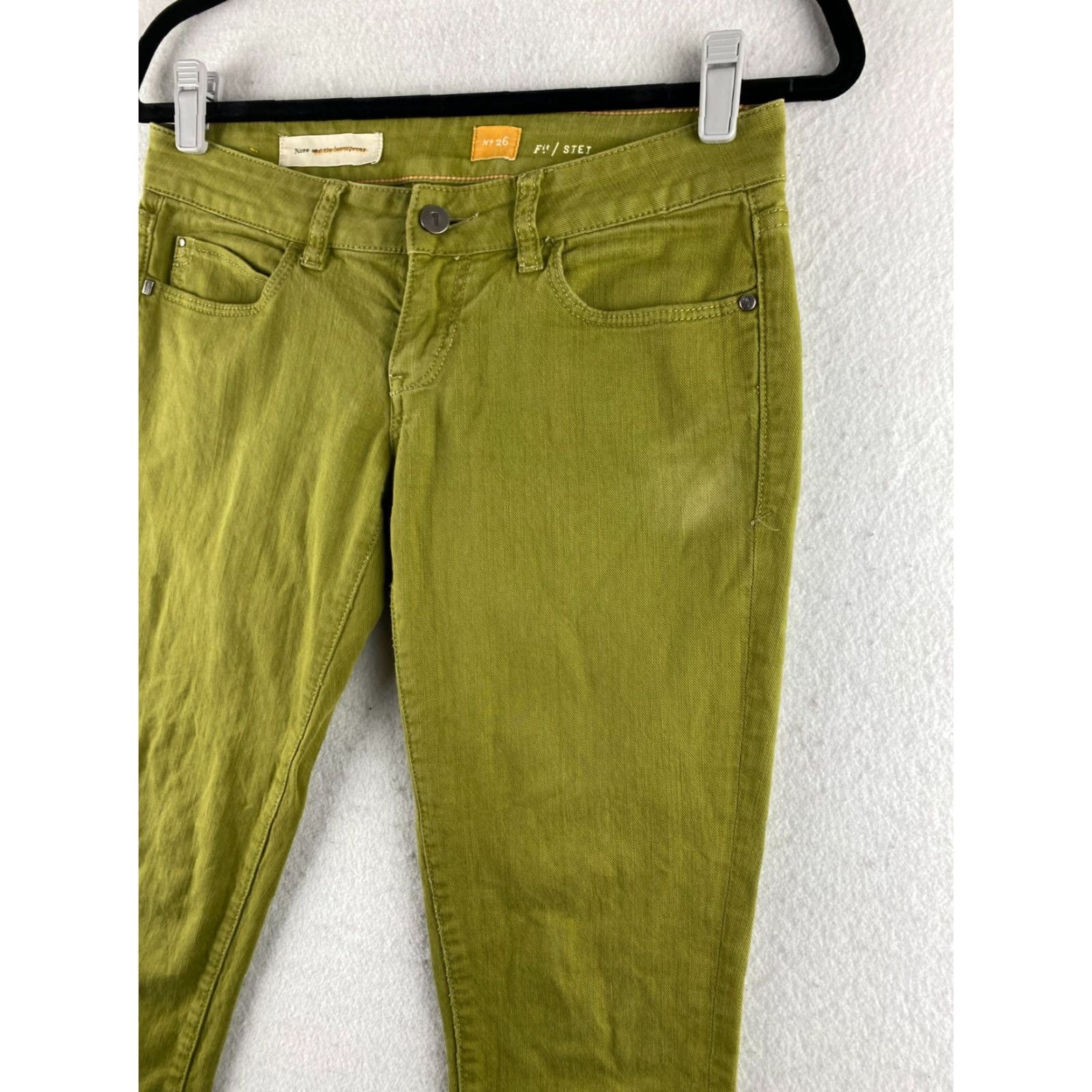 Vintage Pilcro and the Letterpress Jeans Womens 26 Green Stet Fit Skinny Stretch Denim Jeans Size 26" / US 2 / IT 38 - 6 Thumbnail