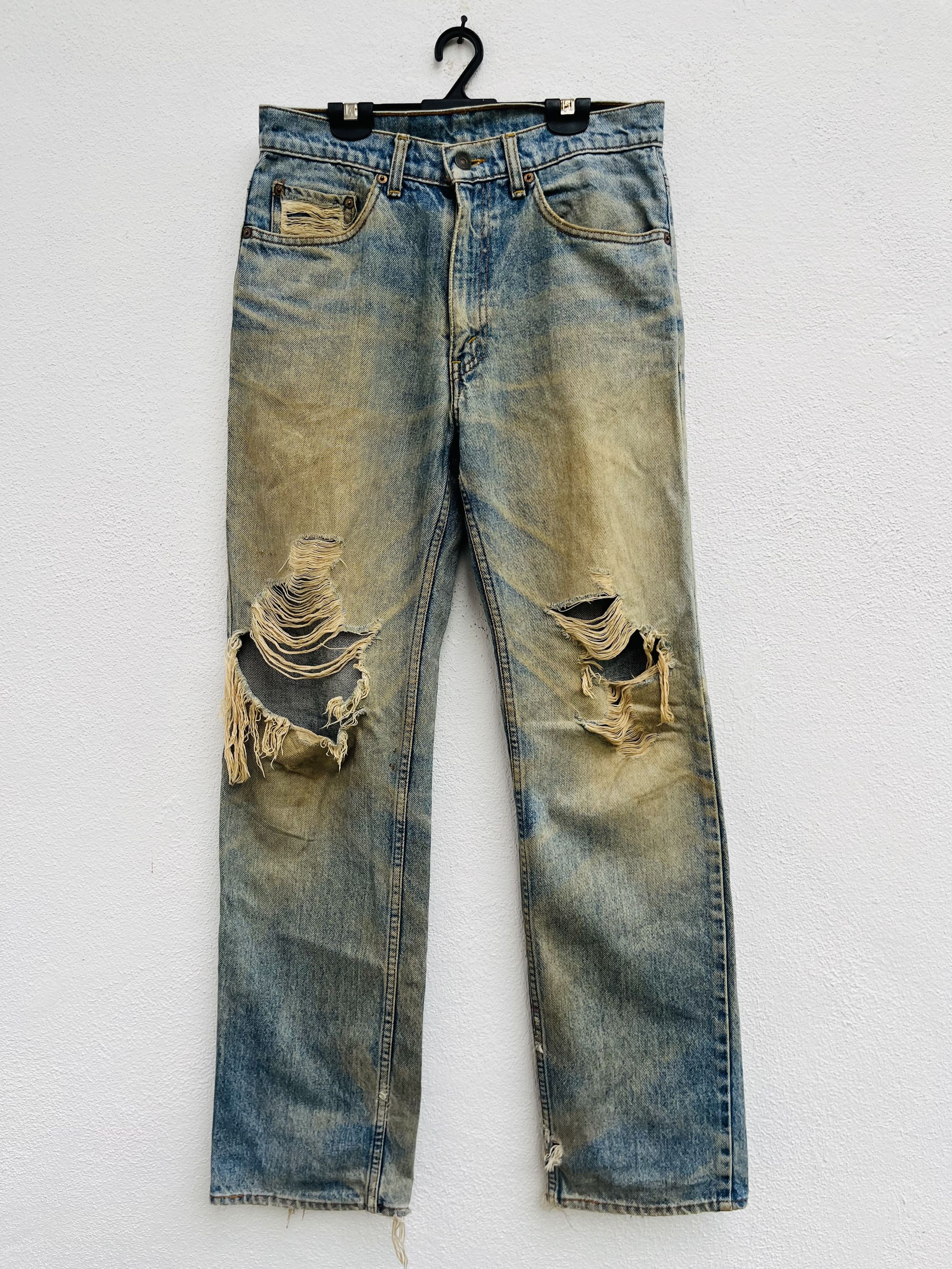 Japanese Brand × Levi's Vintage Clothing Vintage 90s Levis Distressed Nirvana Fashion Style Size US 30 / EU 46 - 1 Thumbnail