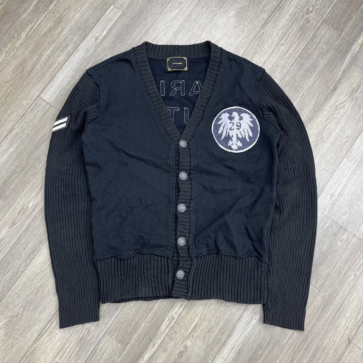 Japanese Brand Vintage 291295=Homme Wool Marina Militane Cardigan Size US M / EU 48-50 / 2 - 1 Thumbnail