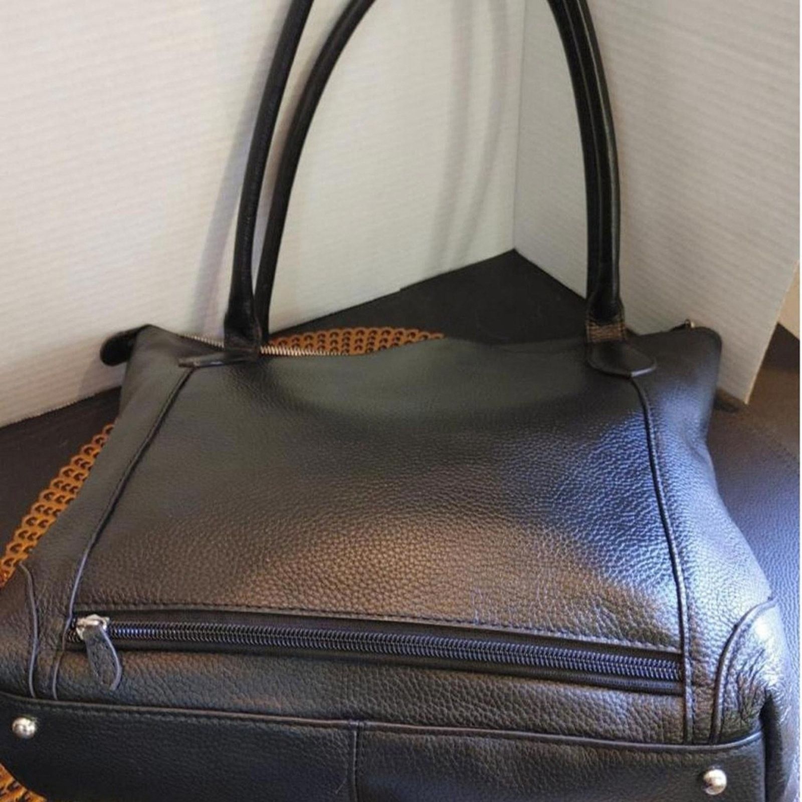 LODING Stylish LODIS Sierra Black Leather Tote Bag Size ONE SIZE - 5 Thumbnail
