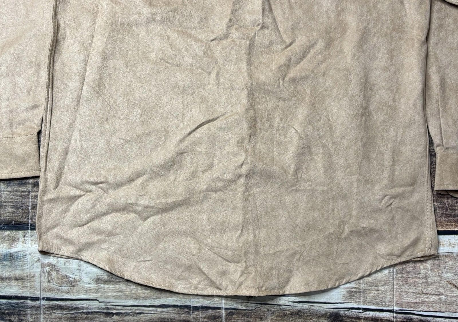 Oleg Cassini VTG Oleg Cassini Shirt Mens Large Suede Silk Tan Western NEW Size US L / EU 52-54 / 3 - 7 Thumbnail