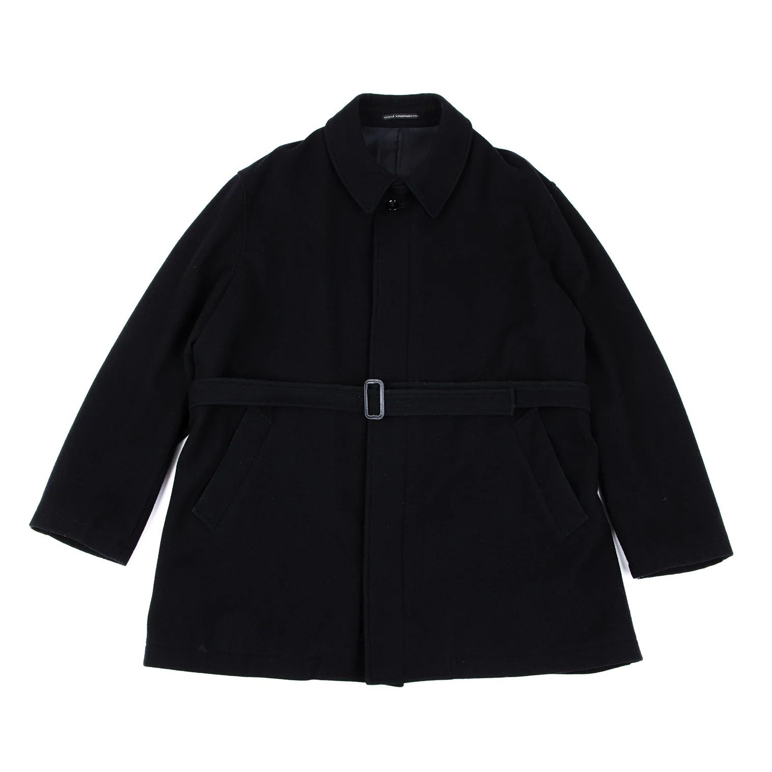 Jean Paul Gaultier Melton Wool Belted Half Coat in Navy Blue Size 3 Size US L / EU 52-54 / 3 - 1 Thumbnail
