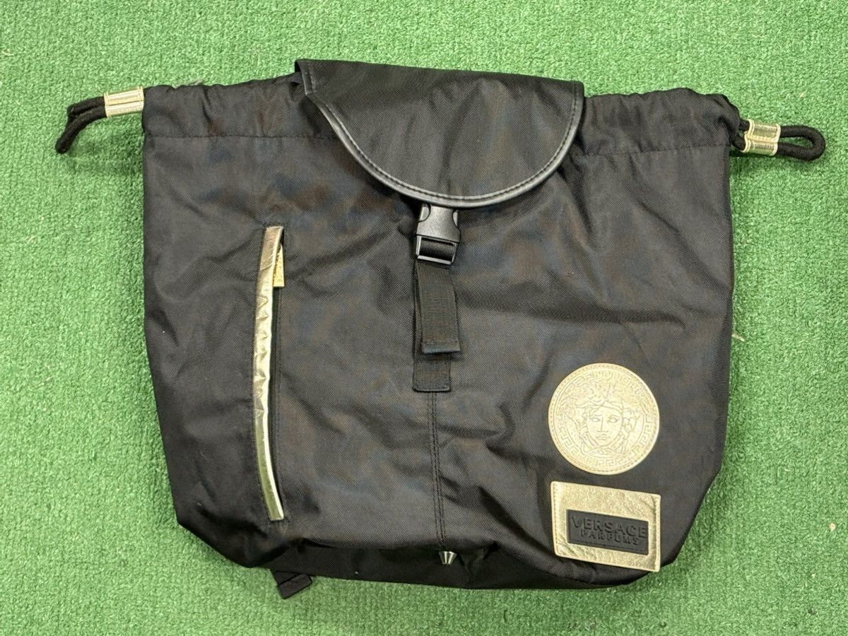 Versace Versace Parfums Medusa Head Nylon Drawstring Flap Backpack Size ONE SIZE - 1 Thumbnail