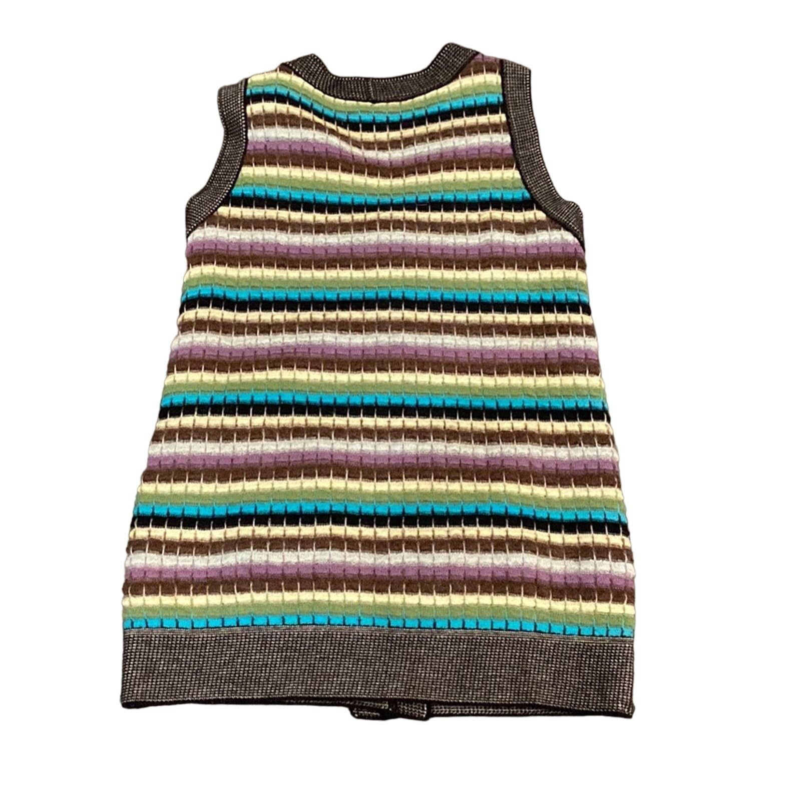 Missoni MISSONI Multi-color Striped Wool Mohair Knit Sleeveless Vest Size L / US 10 / IT 46 - 2 Thumbnail