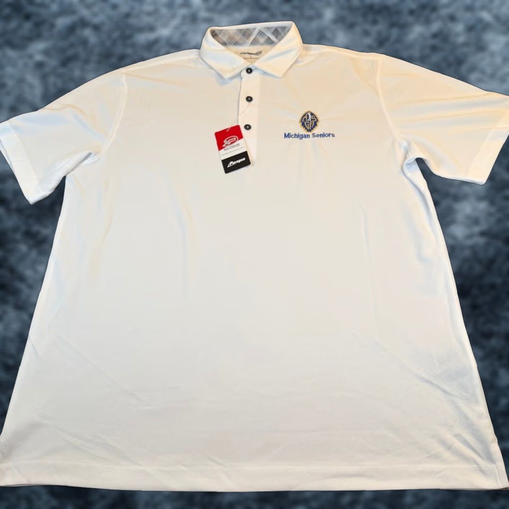 Vintage VINTAGE not applicable; ensure title uses original words only. Paragon XP White Michigan Seniors Golf Polo Shirt UPF 50+ Mens Large NWT Size US L / EU 52-54 / 3 - 1 Thumbnail