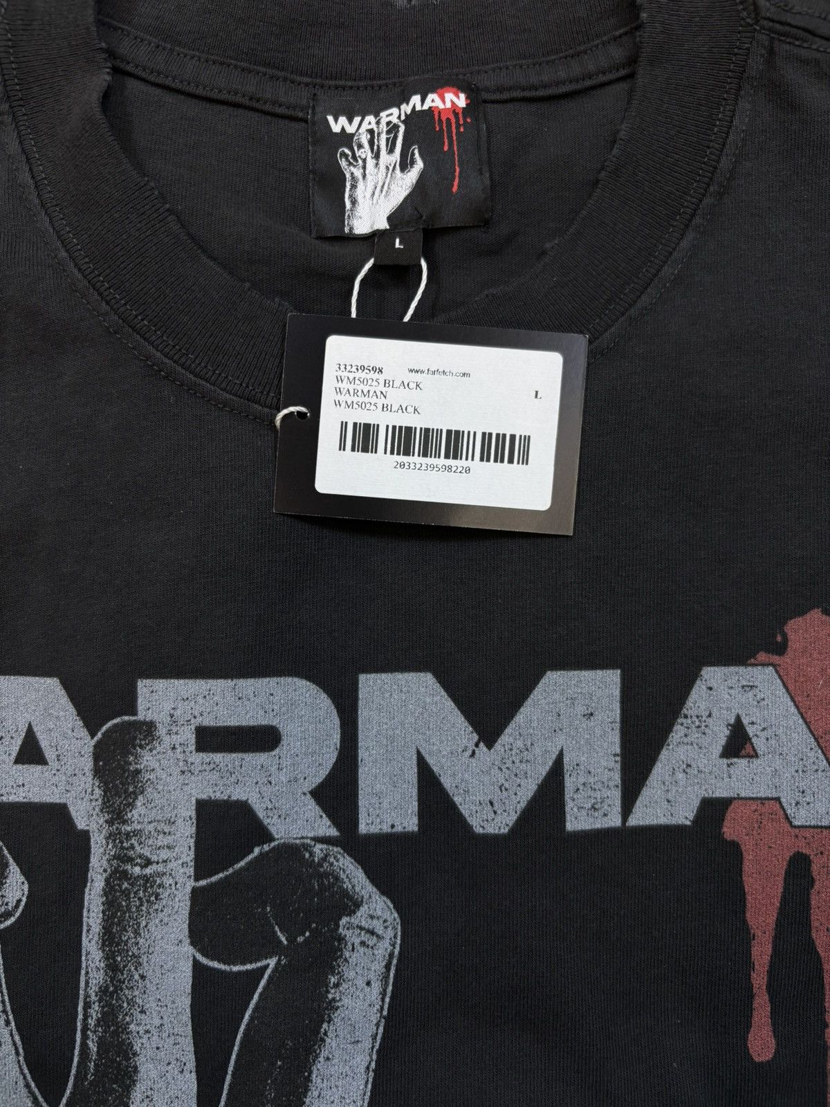 Vintage Warman Hand Logo Graphic T-Shirt, Washed Black Size US L / EU 52-54 / 3 - 6 Thumbnail