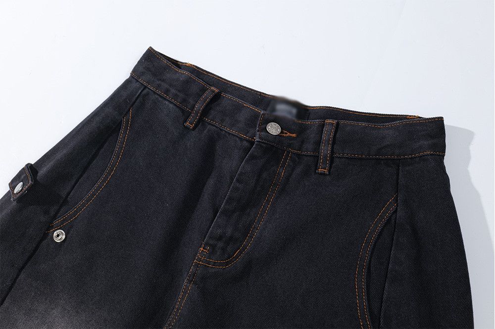 Jean Men's distressed punk loose washed vintage curved jeans Size US 32 / EU 48 - 3 Thumbnail