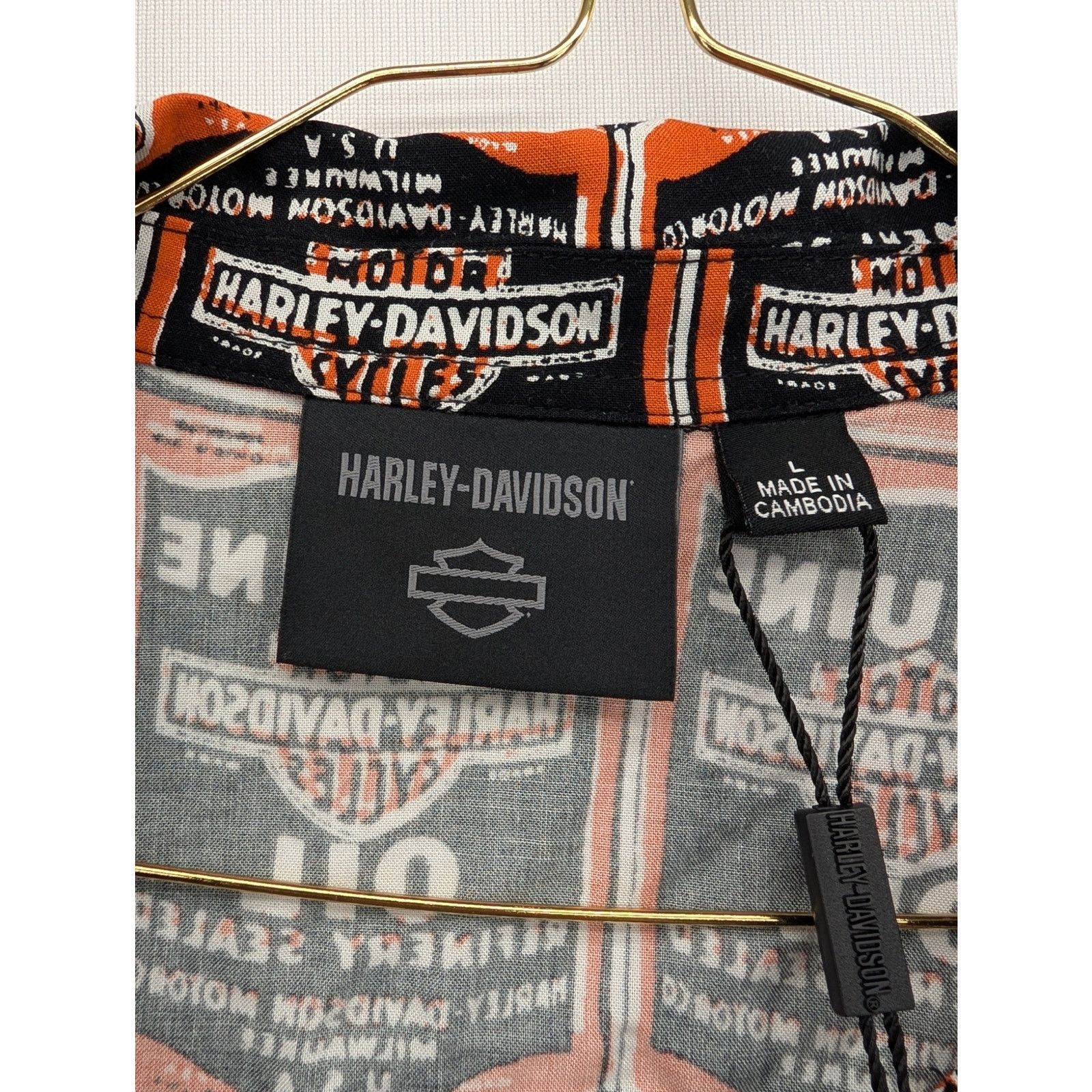 Harley Davidson NWT Harley Davidson Men's H-D Essential Oil Can Aloha Shirt Size US M / EU 48-50 / 2 - 5 Thumbnail