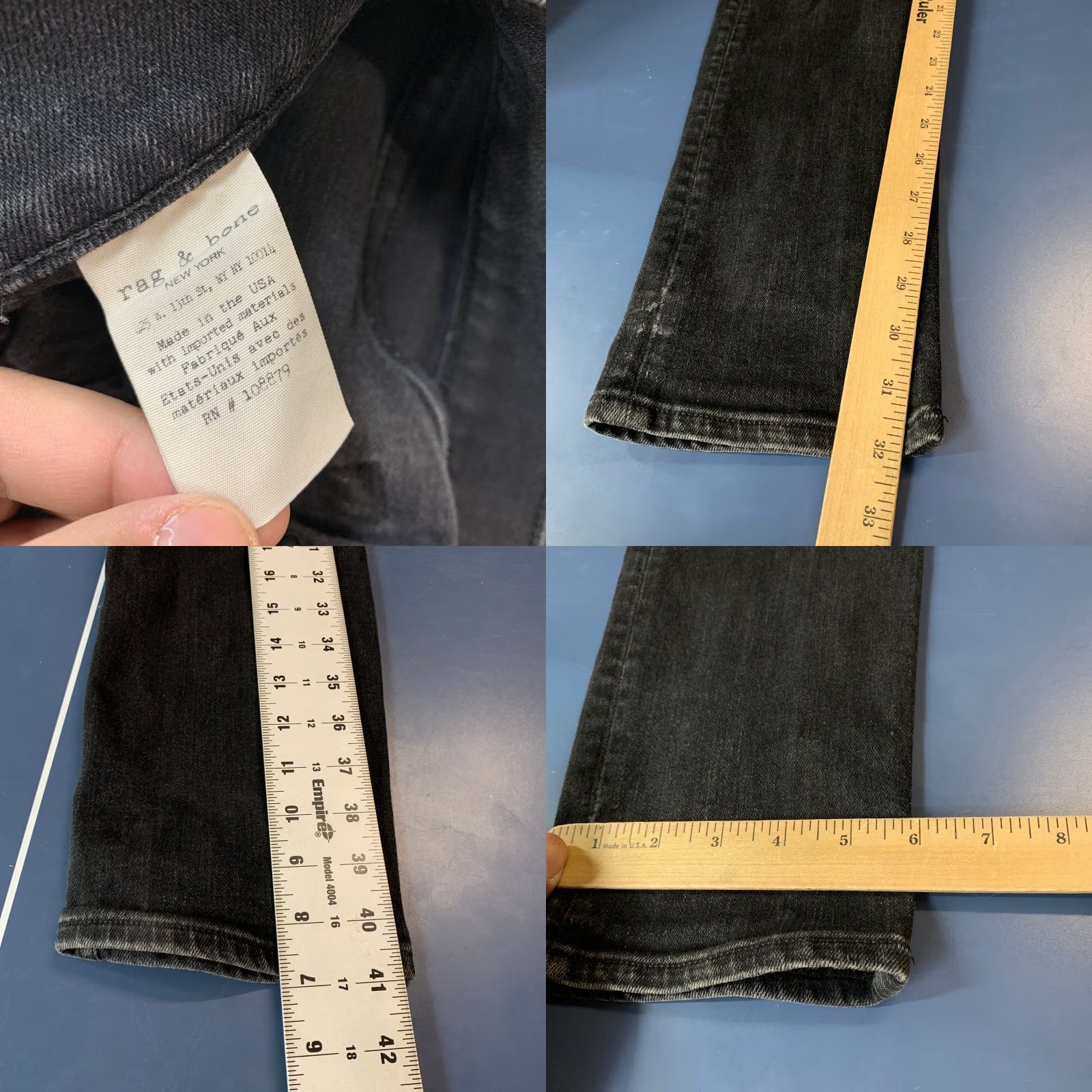 Rag & Bone rag & bone Skinny Denim Jeans Mens 30x32 Slim Leg Punk 2 Button Fly Blue Denim Jeans Mens Size 30 32 Slim Fit Punk mid rise 5-pocket Dinosaur? Size US 30 / EU 46 - 8 Thumbnail