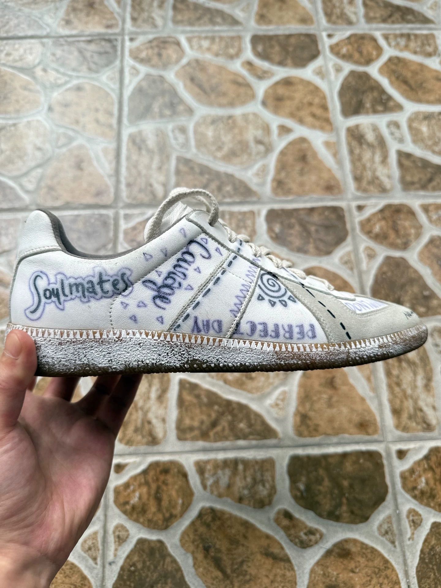 Maison Margiela MM Hand-Painted Graffiti German Trainer 40 Size US 7 / EU 40 - 4 Thumbnail