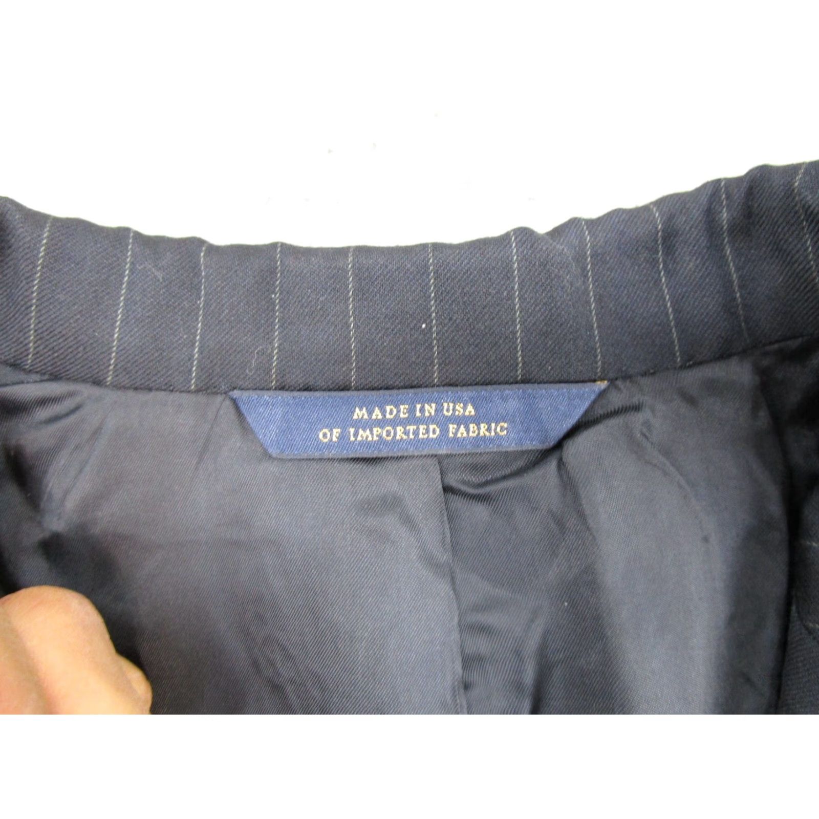 Brooks Brothers Brooks Brothers Blazer Suit Jacket Blue Pin Striped Wool Size 43 Regular Notch Lapel Three-Button Single-Breasted Men Dress Coat Daily Casual Wedding Size 46R - 2 Thumbnail