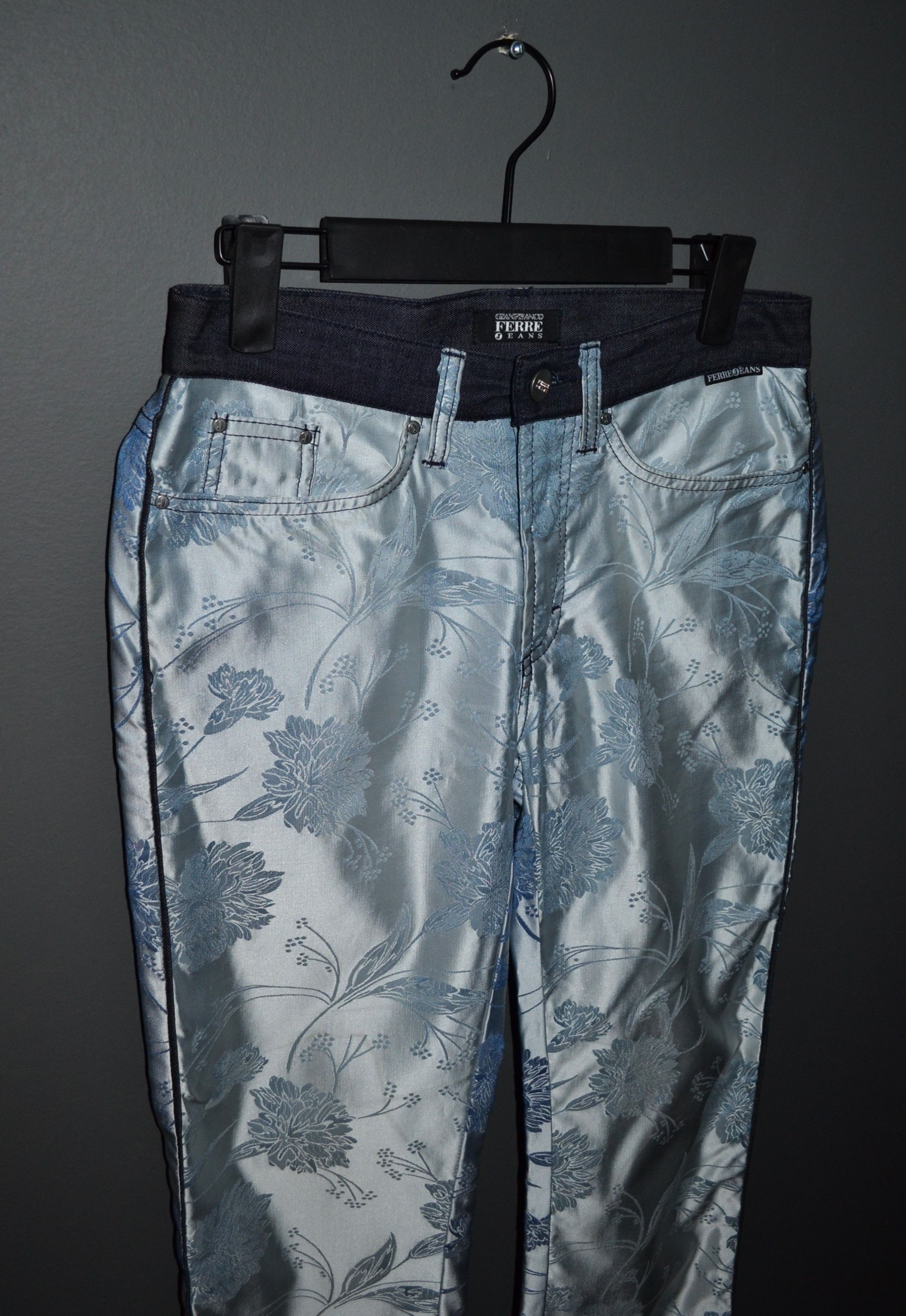 Gianfranco Ferre × Vintage Ferre Vintage Metallic Floral Pants Jeans 27 size Gianfranco Size 27" / US 4 / IT 40 - 1 Thumbnail