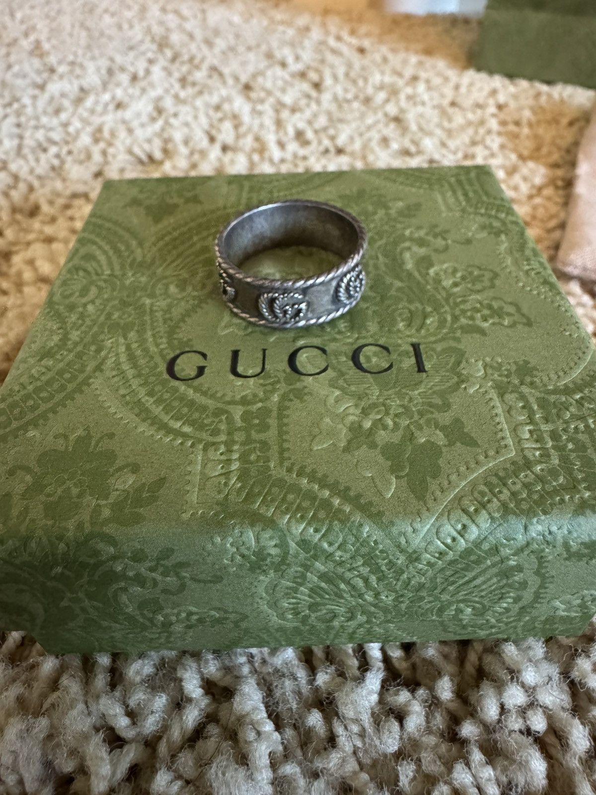 Gucci Gucci GG Marmont Ring Silver Unisex w/ Box, Bag & Receipt Size ONE SIZE - 4 Thumbnail