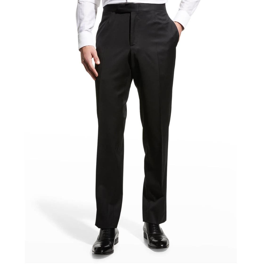 image of Ermenegildo Zegna Men’S Zegna Formal Wool Trousers Size 33X32 in Black, Men's