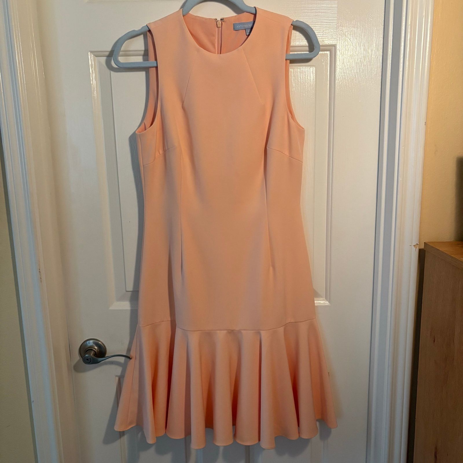 Other Ann Taylor Peach Sleeveless Flounce Sheath Dress Size 6 Size M / US 6-8 / IT 42-44 - 3 Thumbnail