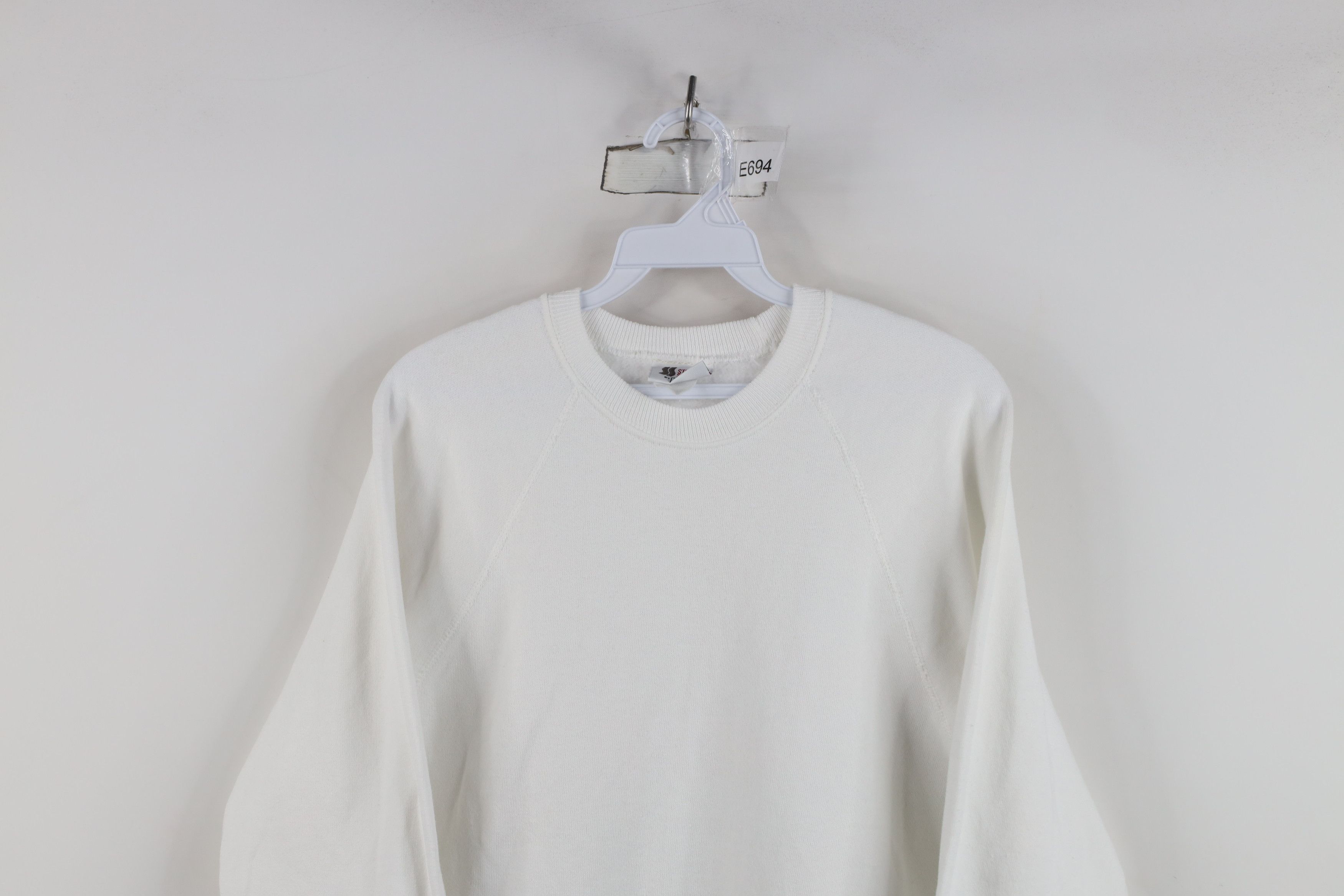 Vintage Vintage 90s Streetwear Blank Crewneck Sweatshirt White USA Size M / US 6-8 / IT 42-44 - 2 Thumbnail