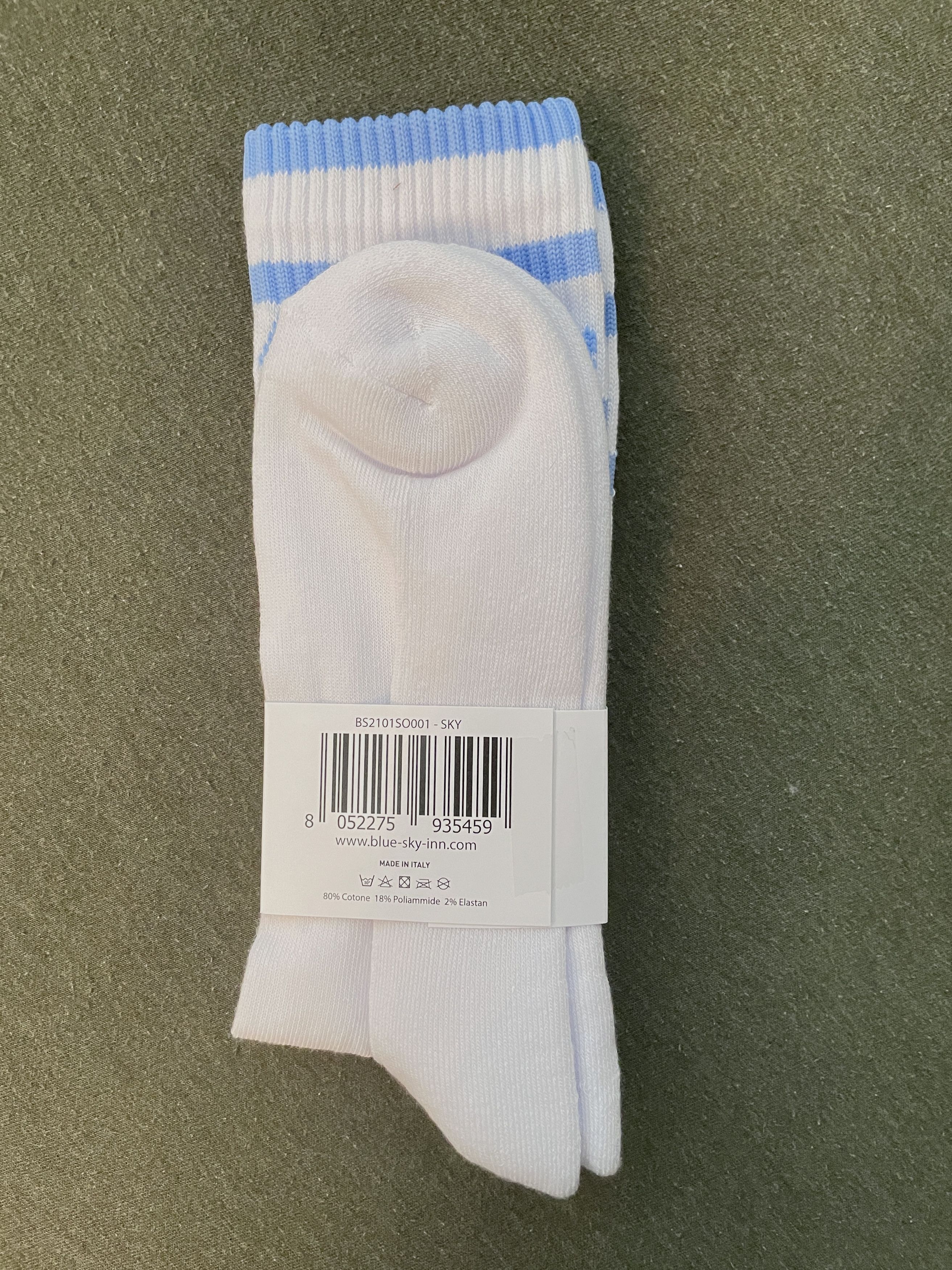 Blue Sky Inn White and light blue socks Size ONE SIZE - 2 Thumbnail