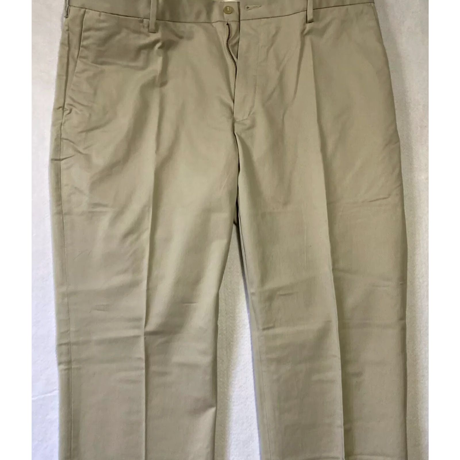 Polo Ralph Lauren Polo Ralph Lauren Chino Pants Men 38x34 Flat Front Casual Solid Cotton Tan Khaki/ Ivory Logo Button Pockets Mens Regular Straight Inseam 34 Size US M / EU 48-50 / 2 - 2 Thumbnail