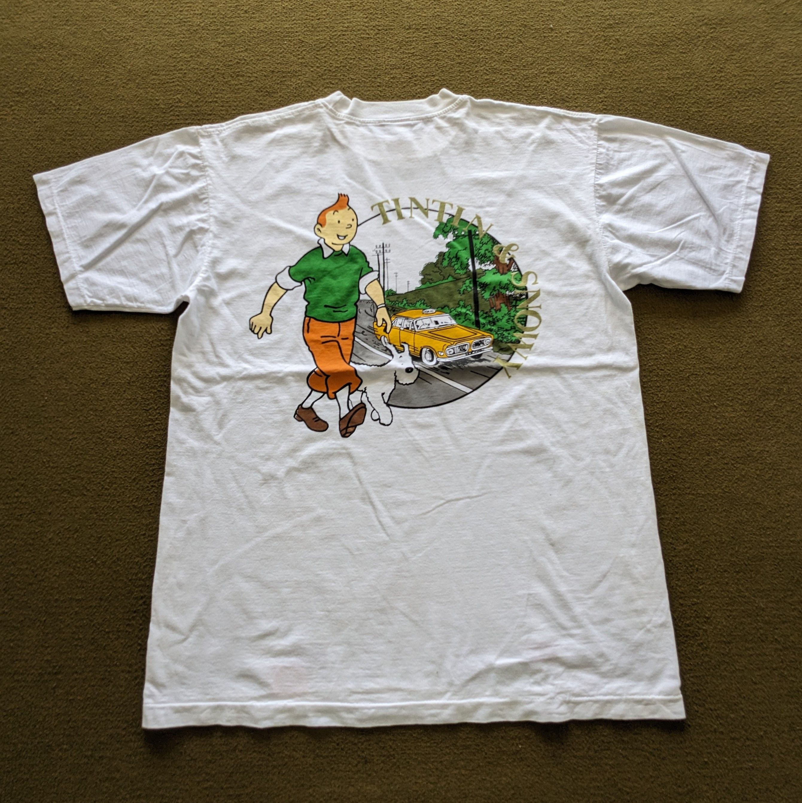 Vintage Vintage 90's The Adventure Of Tintin And Snowy T-shirt Size US L / EU 52-54 / 3 - 1 Thumbnail