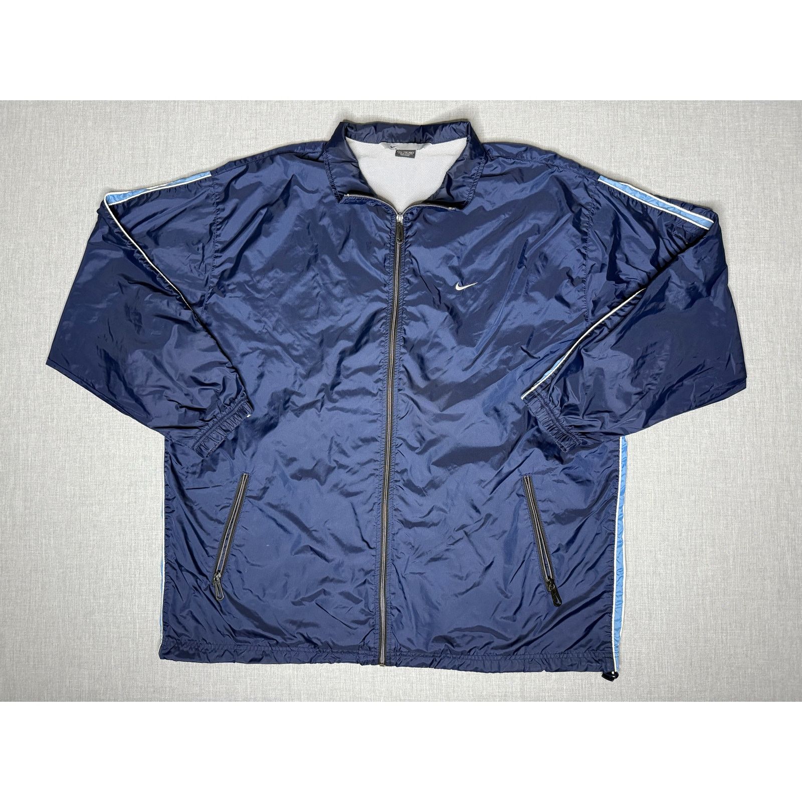 Nike × Vintage Vintage Y2K Nike Full Zip Collared Windbreaker Jacket 2XL Size US XL / EU 56 / 4 - 1 Thumbnail