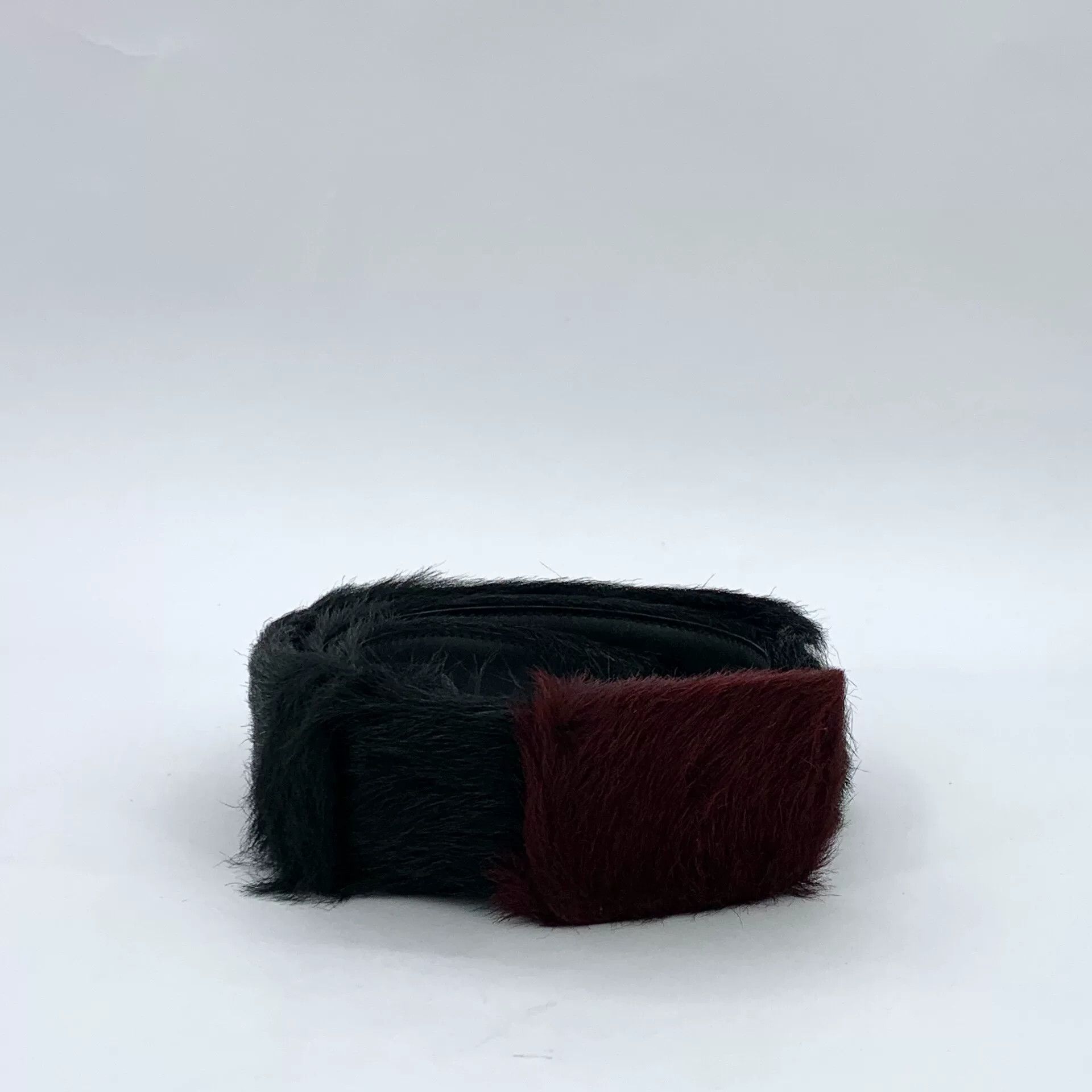Prada Prada Black Fur Leather Belt Size ONE SIZE - 1 Thumbnail