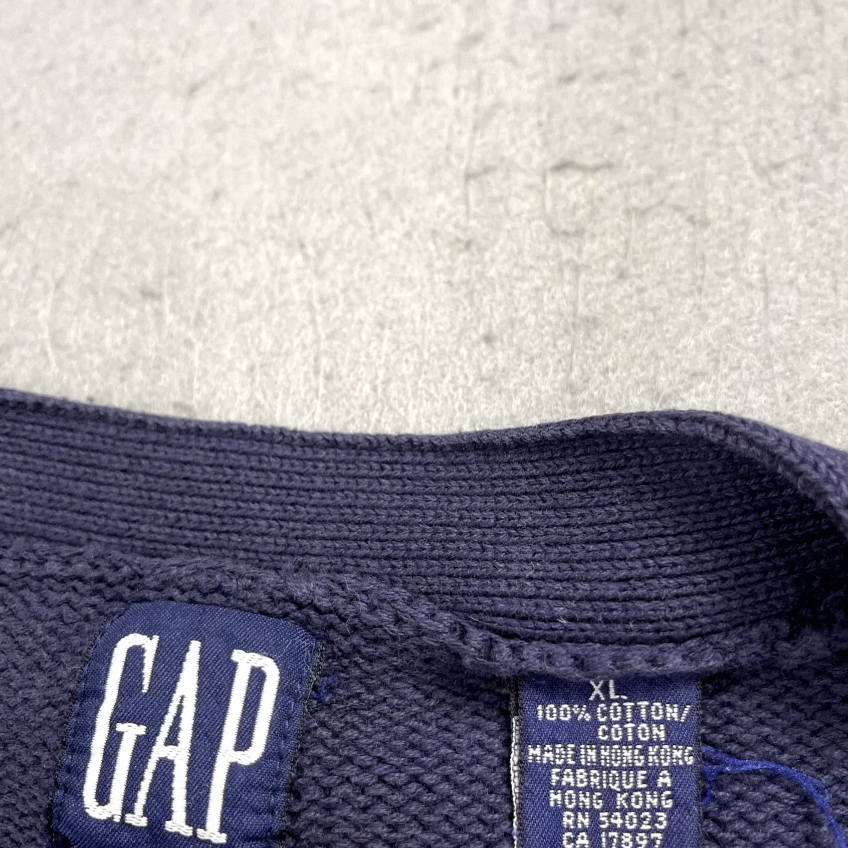Gap VINTAGE Gap Sweatshirt Mens XL Blue Grandpa Plaid Knit Cardigan Cotton 90s Size US XL / EU 56 / 4 - 4 Thumbnail