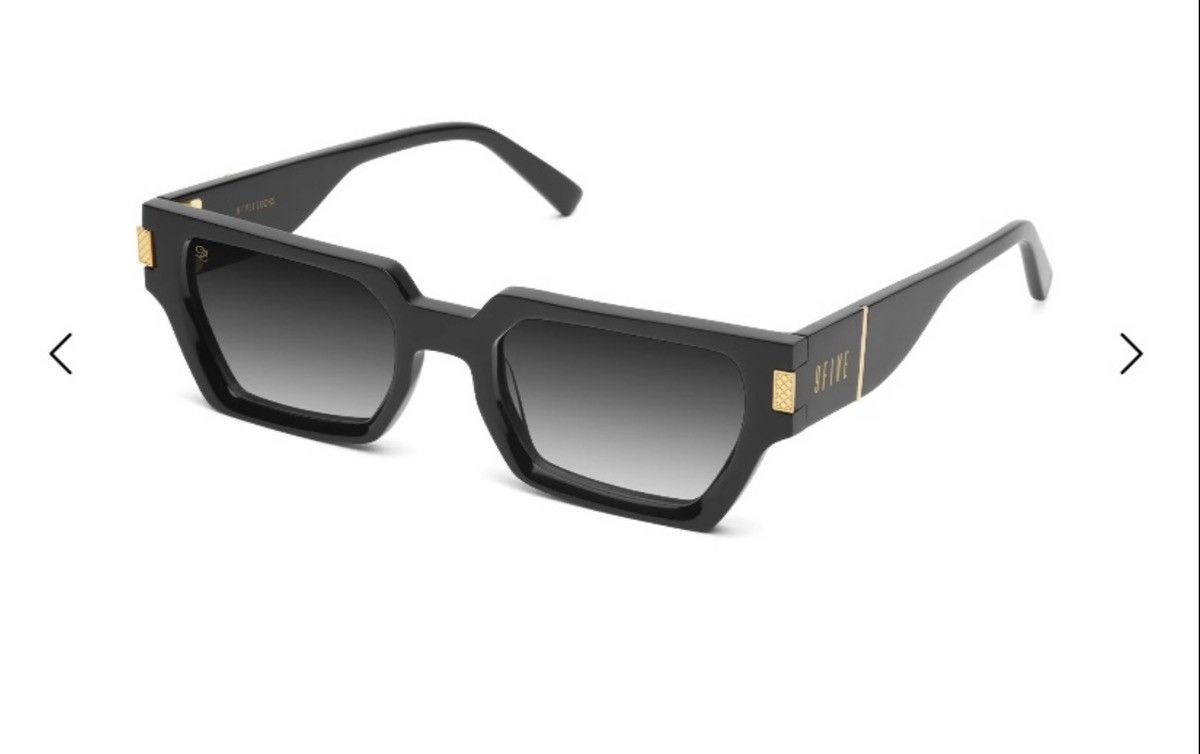9FIVE 9Five Tiffany Locks Black & 24K Gold Sunglasses – Rare Size ONE SIZE - 1 Thumbnail