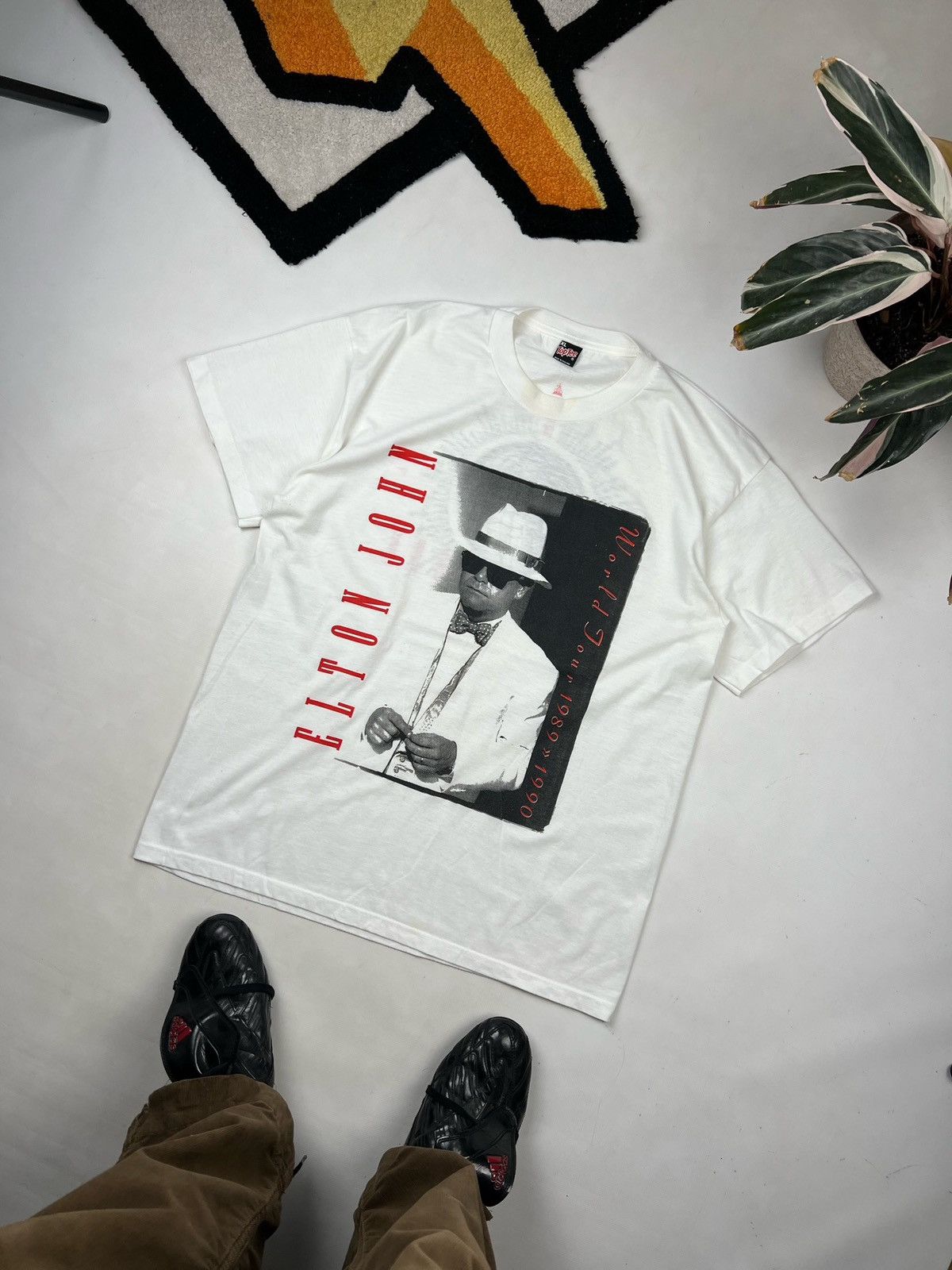 Band Tees × Vintage Vintage 90s Elton John World Tour tee 1989-90 tShirt Size US XL / EU 56 / 4 - 1 Thumbnail