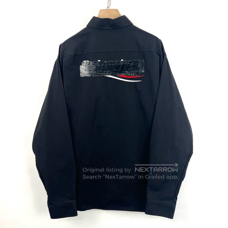Balenciaga Balenciaga Black Vinyl Blocked Embroidered Coke Shirt Size XS / US 0-2 / IT 36-38 - 2 Thumbnail
