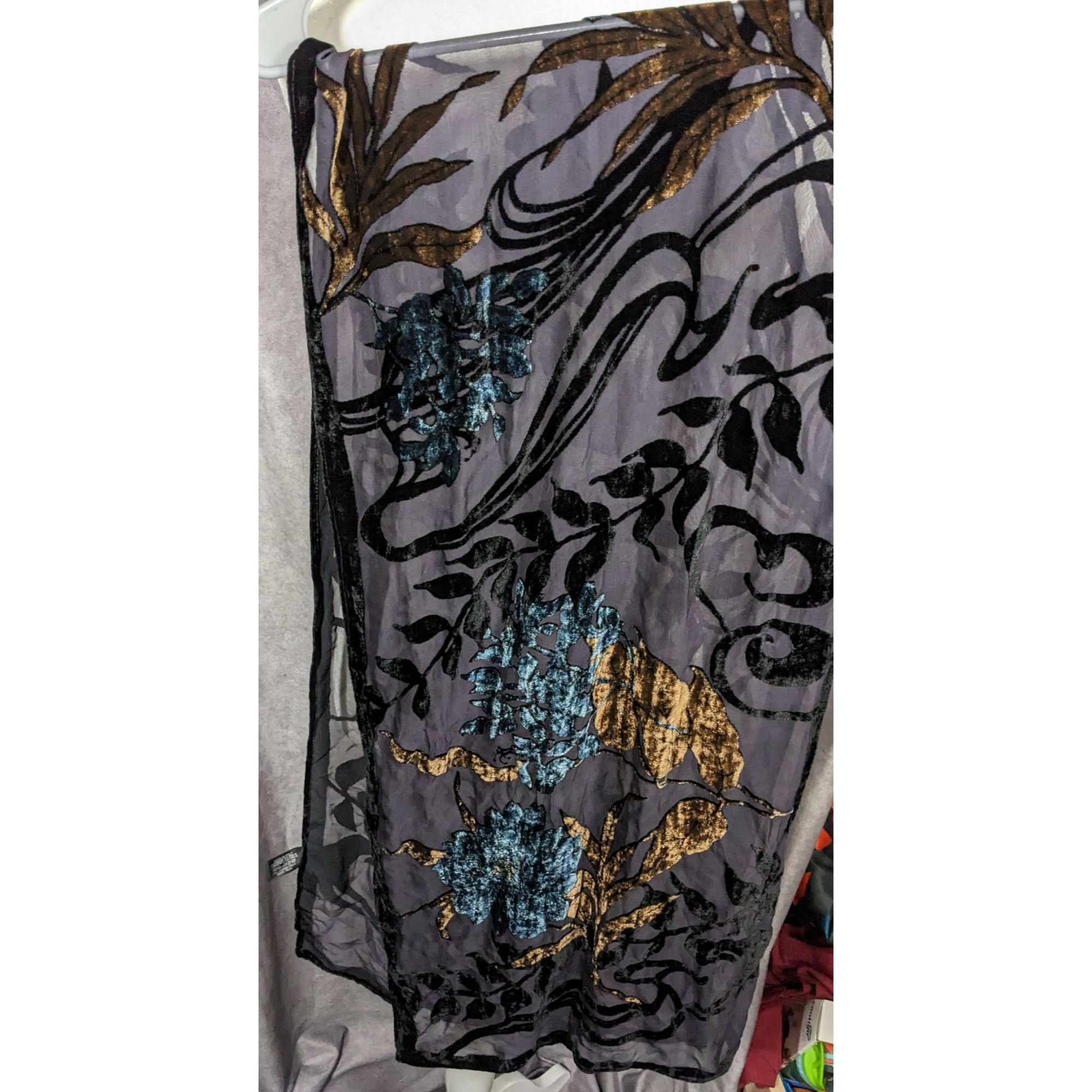 Other Vintage Italian Multi-Tone Velvet Burnout Scarf Size ONE SIZE - 9 Thumbnail