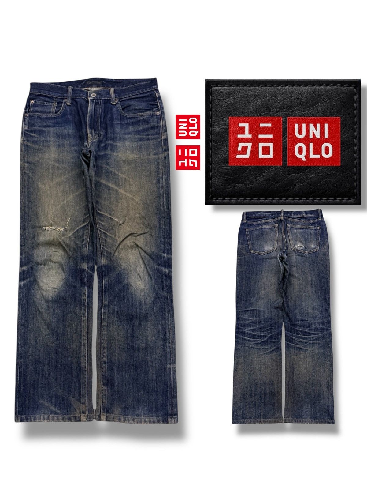 Uniqlo Vintage Uniqlo Jeans Japan | Vintage Faded Mud Wash | W33 Size US 33 - 1 Thumbnail