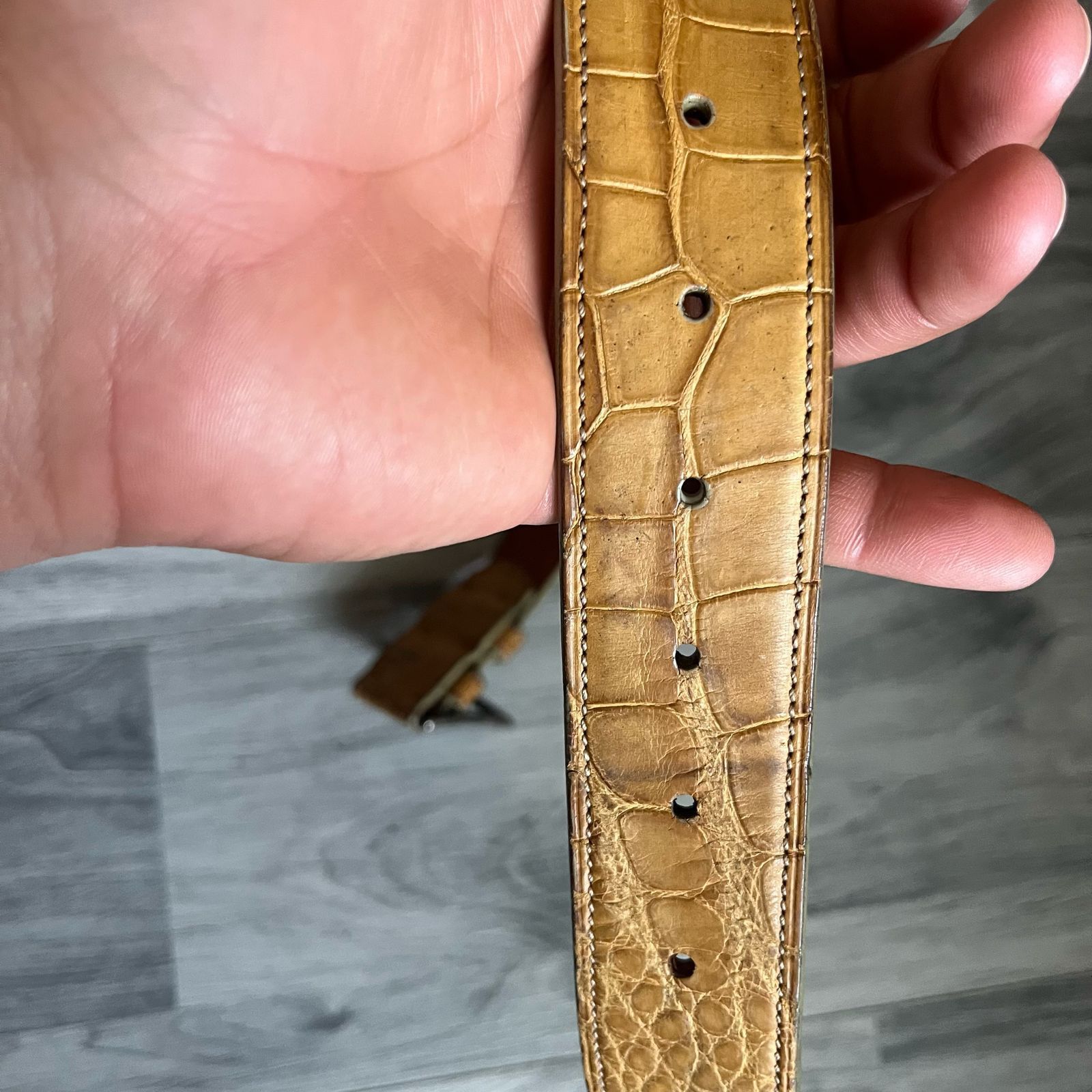 Ralph Lauren Ralph Lauren Alligator Belt Sterling Silver Buckle Italy Size 28 - 6 Thumbnail