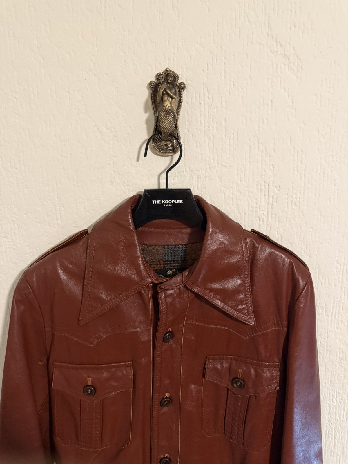 Vintage Vintage oxblood flannel lined leather jacket size M Size US M / EU 48-50 / 2 - 4 Thumbnail