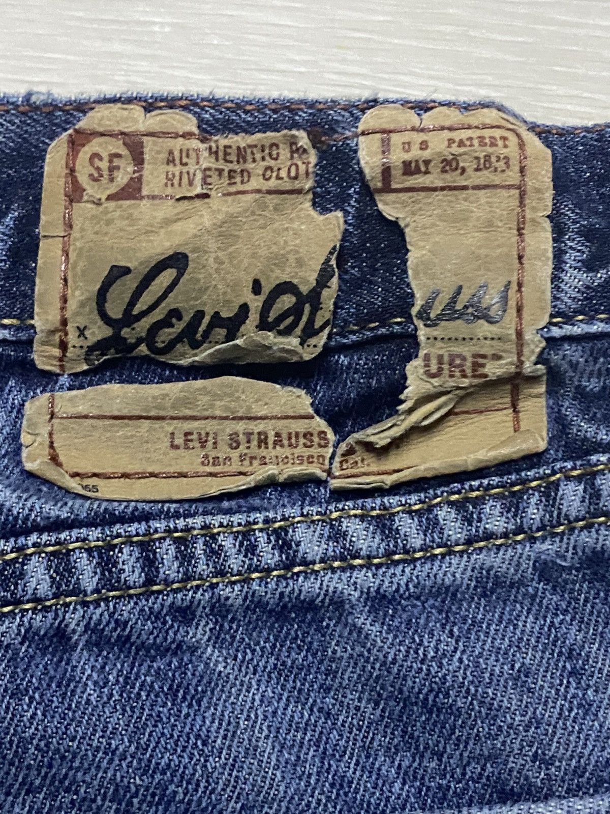 Levi's Made & Crafted Vintage Levis Signature Blue Wash Distressed Loose Jeans Size US 29 - 9 Thumbnail