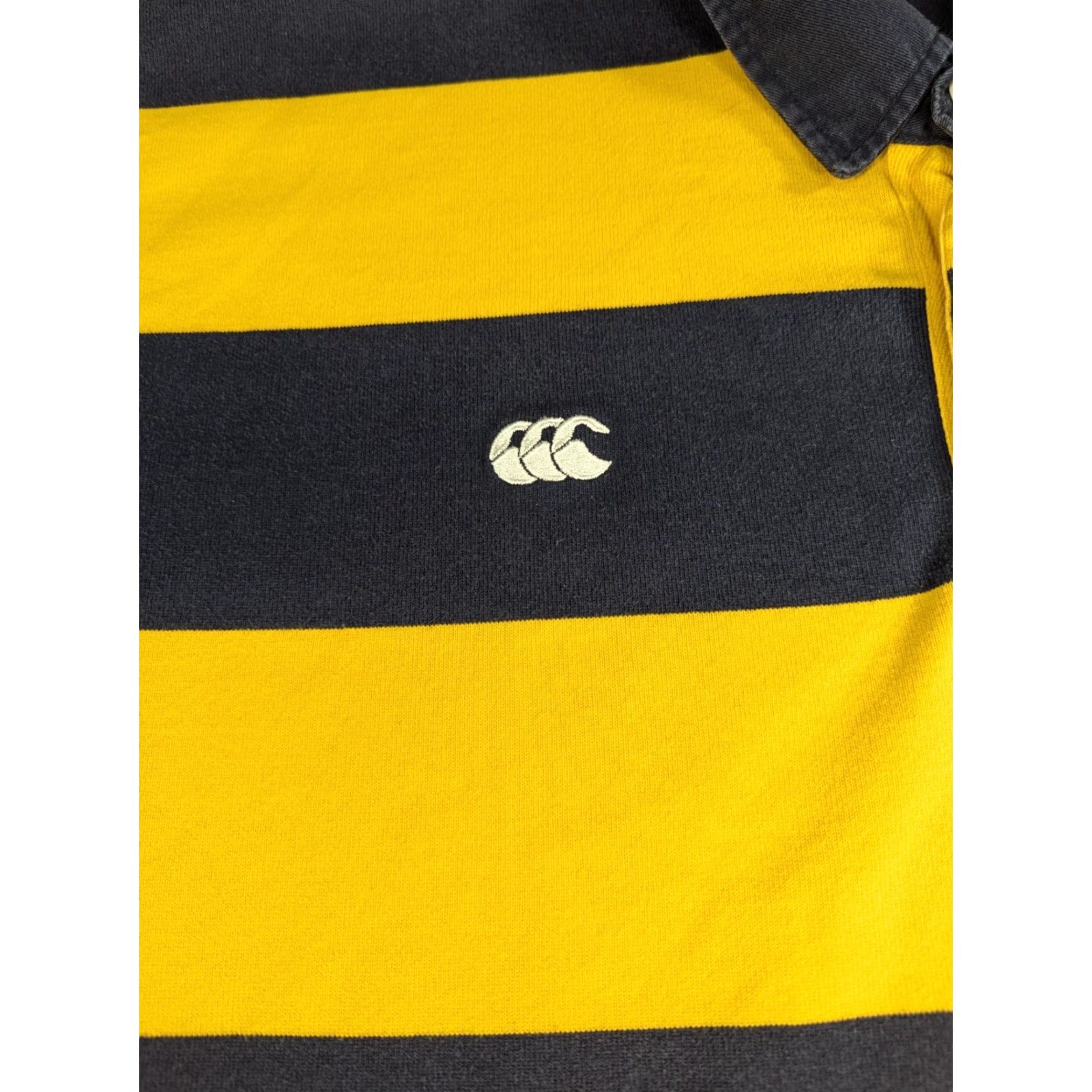 Barbarian VINTAGE Barbarian Rugby Cal Berkeley Polo Shirt Mens L Blue And Yellow 100% Cotton Knit Striped Cal Berkeley Heavy Size Large Size US L / EU 52-54 / 3 - 2 Thumbnail