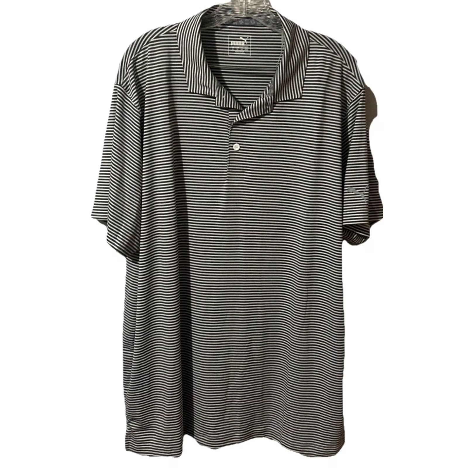 Puma PUMA Polo Shirt Striped Shirt Men XL Multicolor Short Sleeve Collared Button Sports Golf 853 Size US XL / EU 56 / 4 - 2 Thumbnail