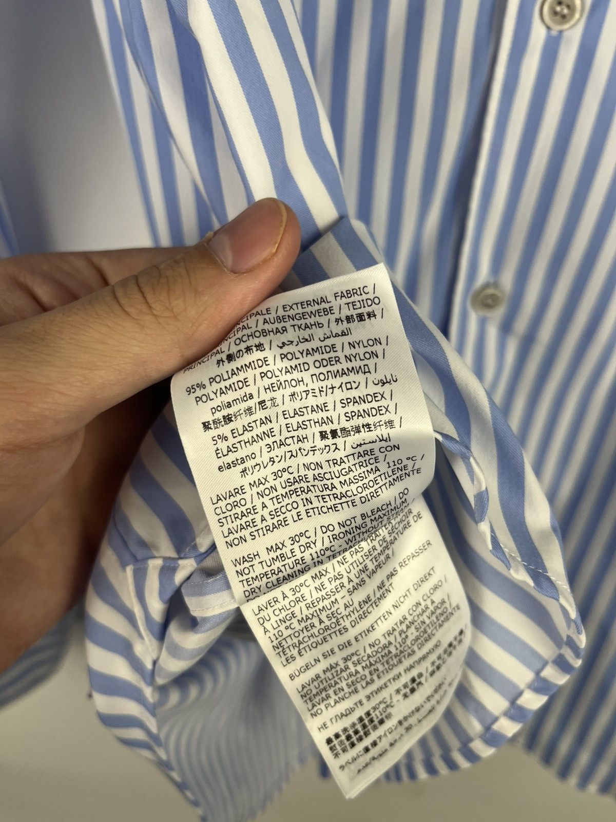 Boggi Boggi Milano Luxury Striped Nylon LongSleeve Shirt Button Up Size US XXL / EU 58 / 5 - 9 Thumbnail