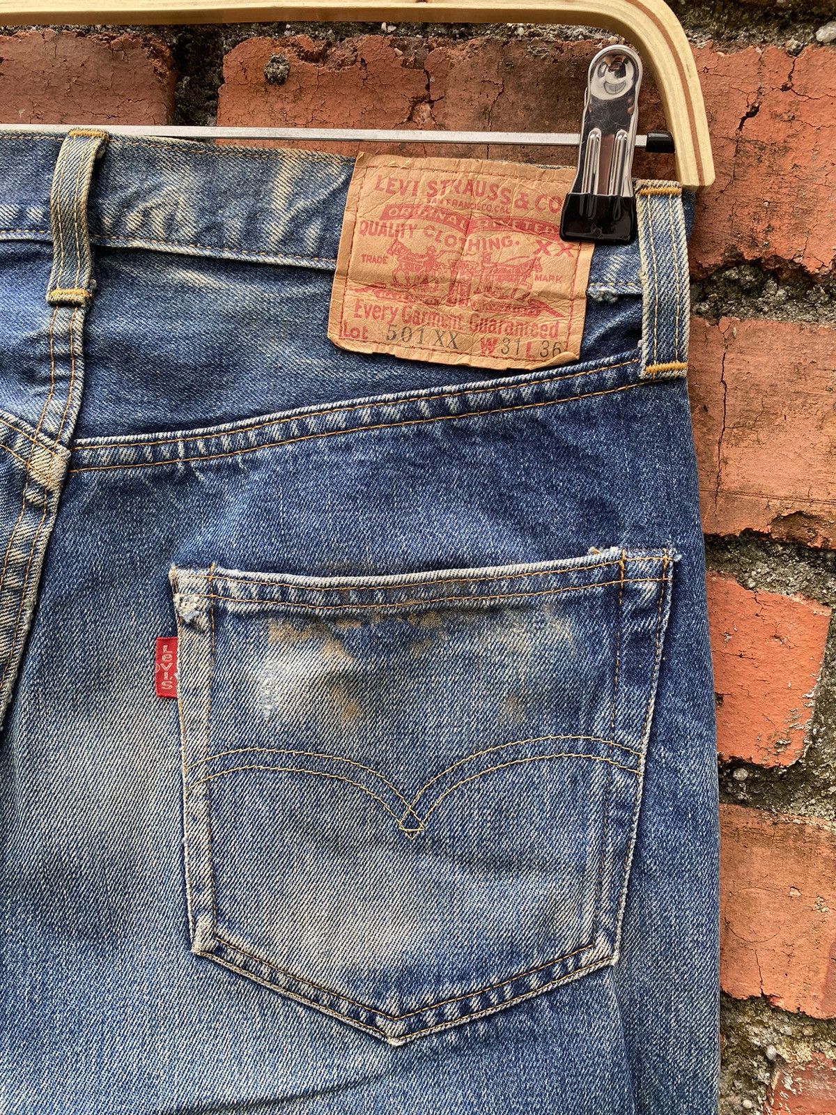 Levi's Vintage Clothing × Vintage W30x27 vintage levi's 501xx redline distressed made in USA Size US 30 / EU 46 - 7 Thumbnail