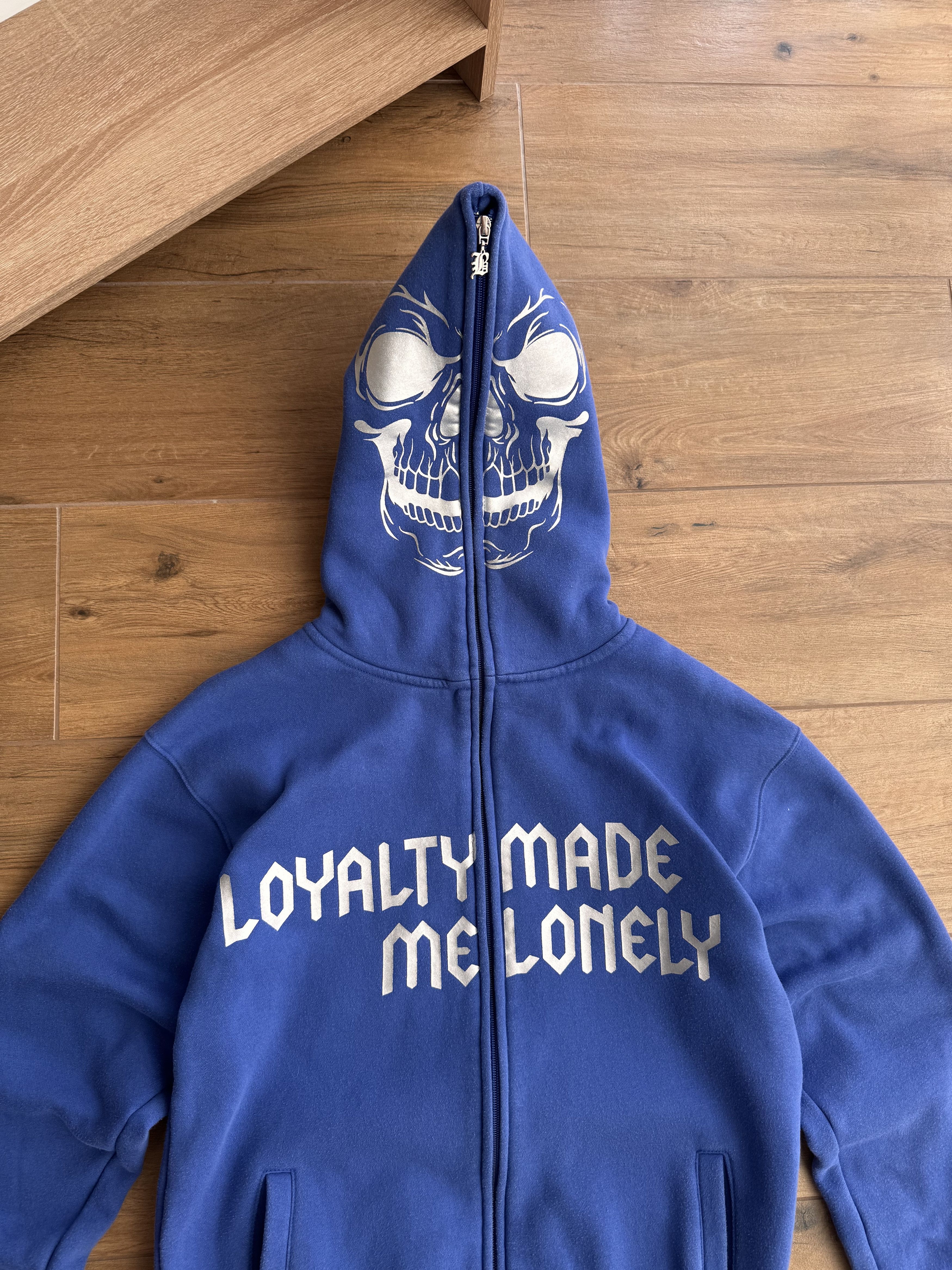 Japanese Brand × Vintage Vintage Kanye West Style Full Zip Skeleton Blue Hoodie Size US M / EU 48-50 / 2 - 3 Thumbnail