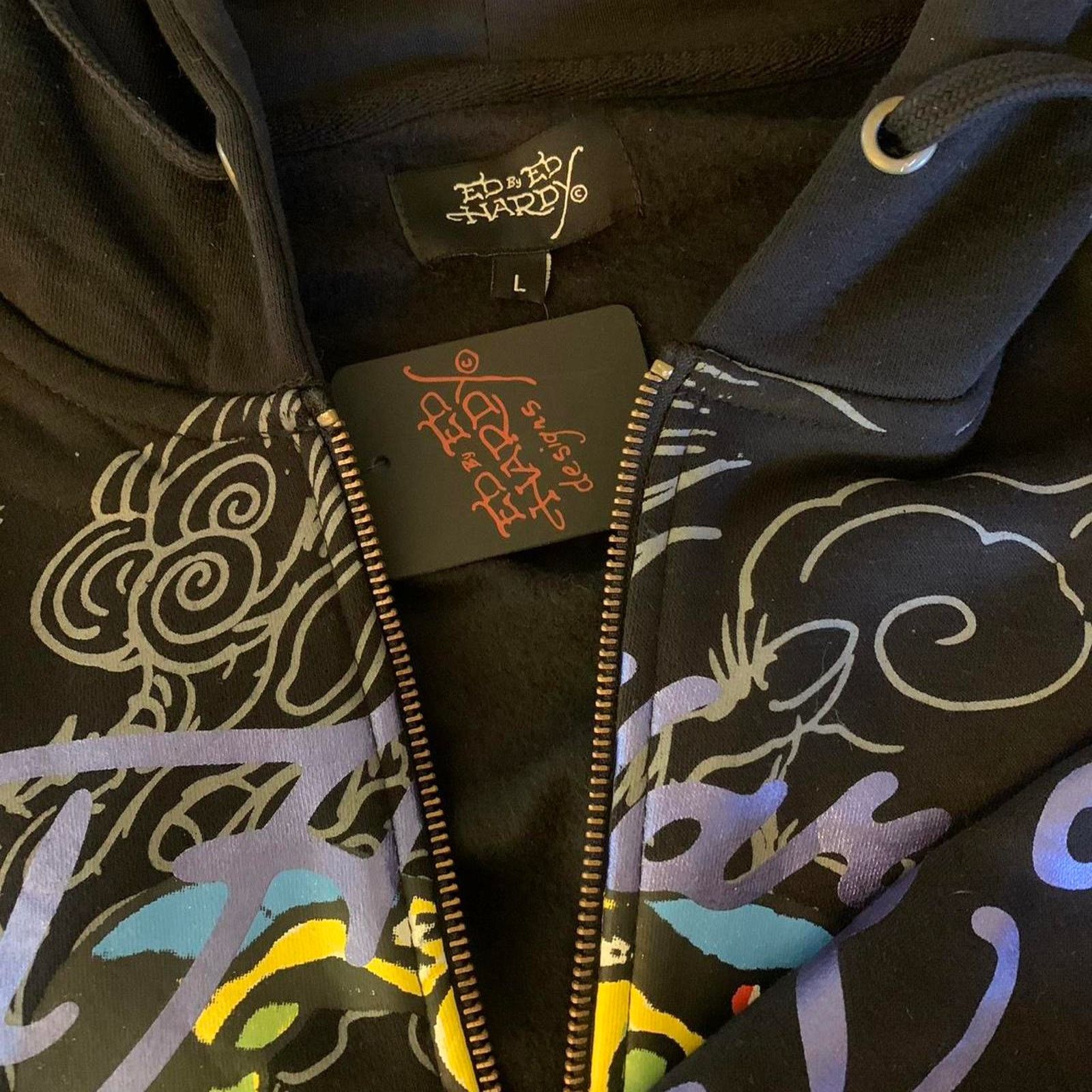 Ed Hardy Ed Hardy Black Full Zip hoodie Size US L / EU 52-54 / 3 - 5 Thumbnail