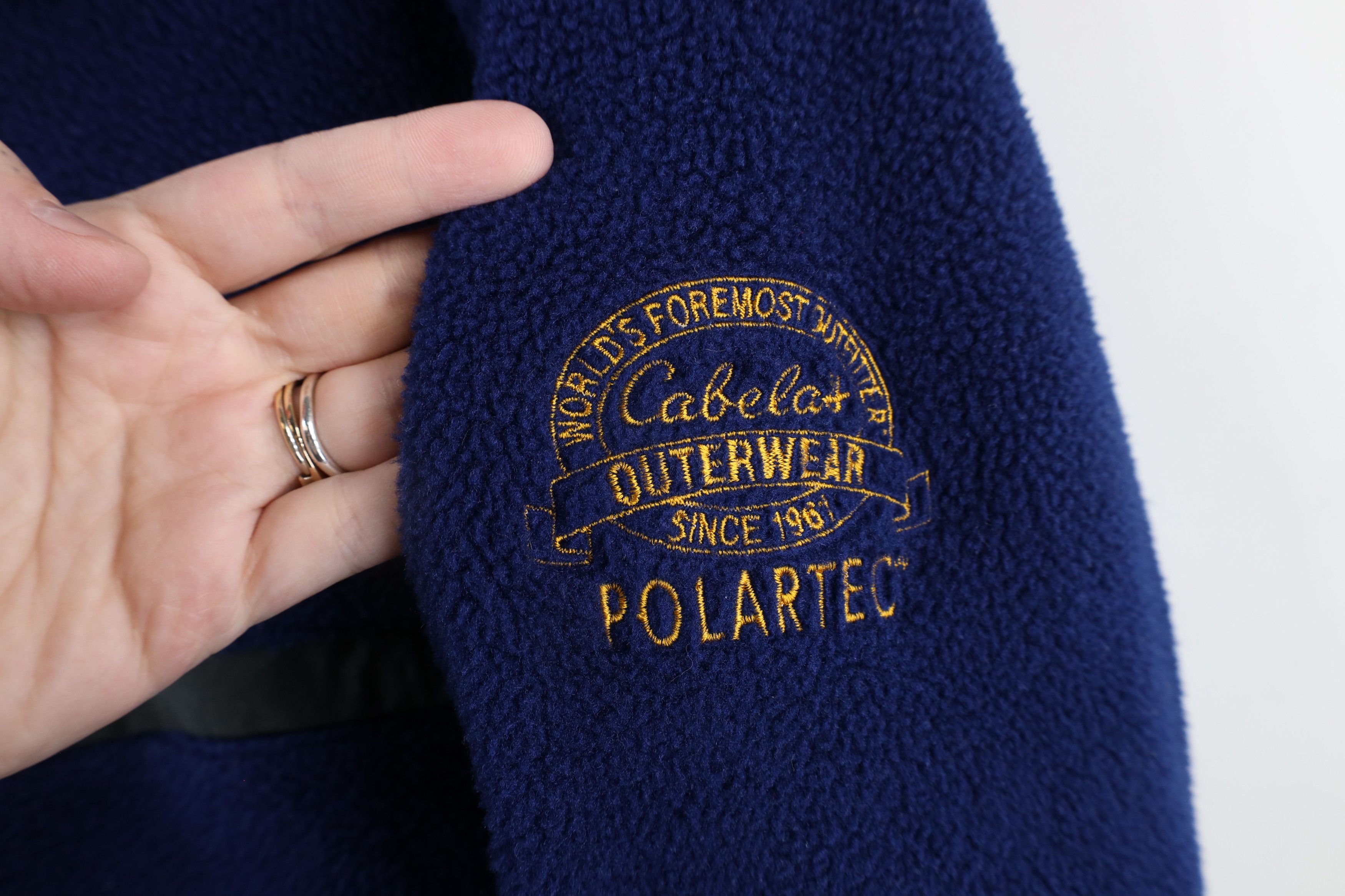 Cabelas × Vintage Vintage 90s Cabelas Spell Out Polartec Fleece Jacket Blue Size US M / EU 48-50 / 2 - 4 Thumbnail