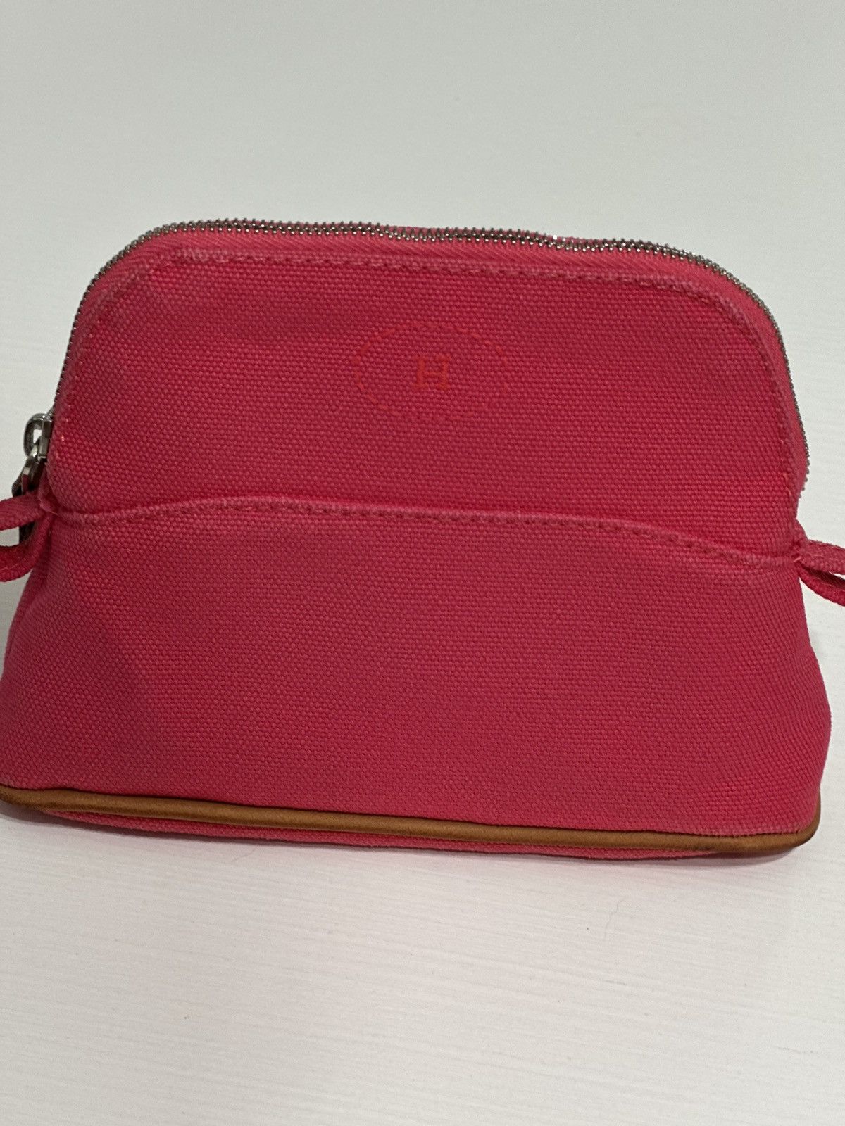 Hermes Hermès Paris Pochette in Tela Rosa con Dettagli in Pelle Size ONE SIZE - 2 Thumbnail
