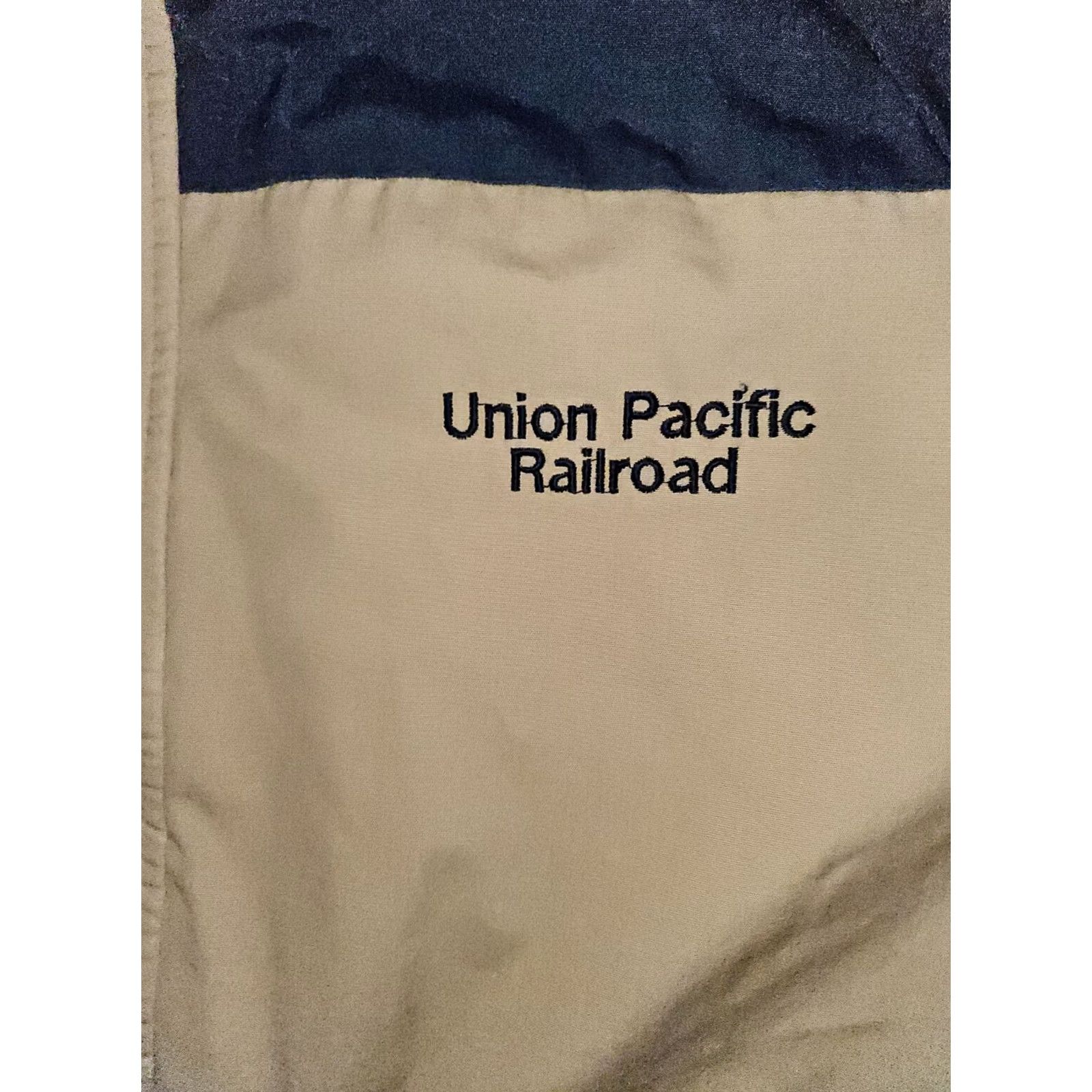 Dunbrooke VINTAGE Dunbrooke Jacket Mens XL Tan Blue Zip Snap Embroidered Railroad USA 80s 90s Comfort Pockets Full Zip Snaps Size US XL / EU 56 / 4 - 6 Thumbnail