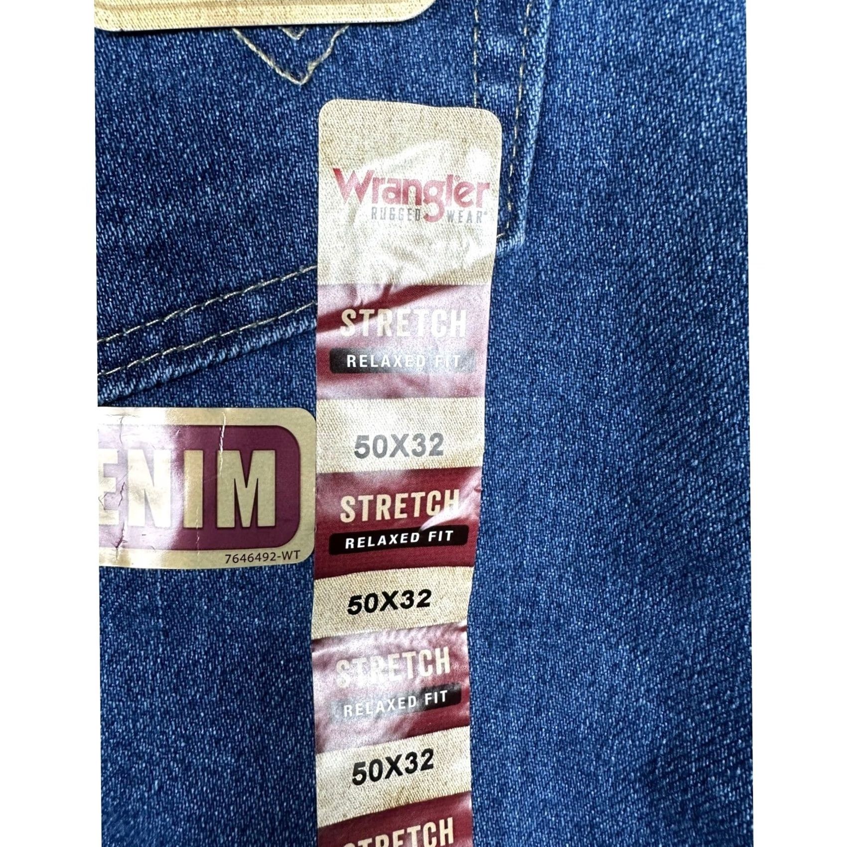Wrangler VINTAGE- no, actually not vintage. Wrangler Jeans Mens 50x32 Blue Relaxed Fit Straight 5-Pocket Denim Casual Mens Size US 34 / EU 50 - 7 Thumbnail