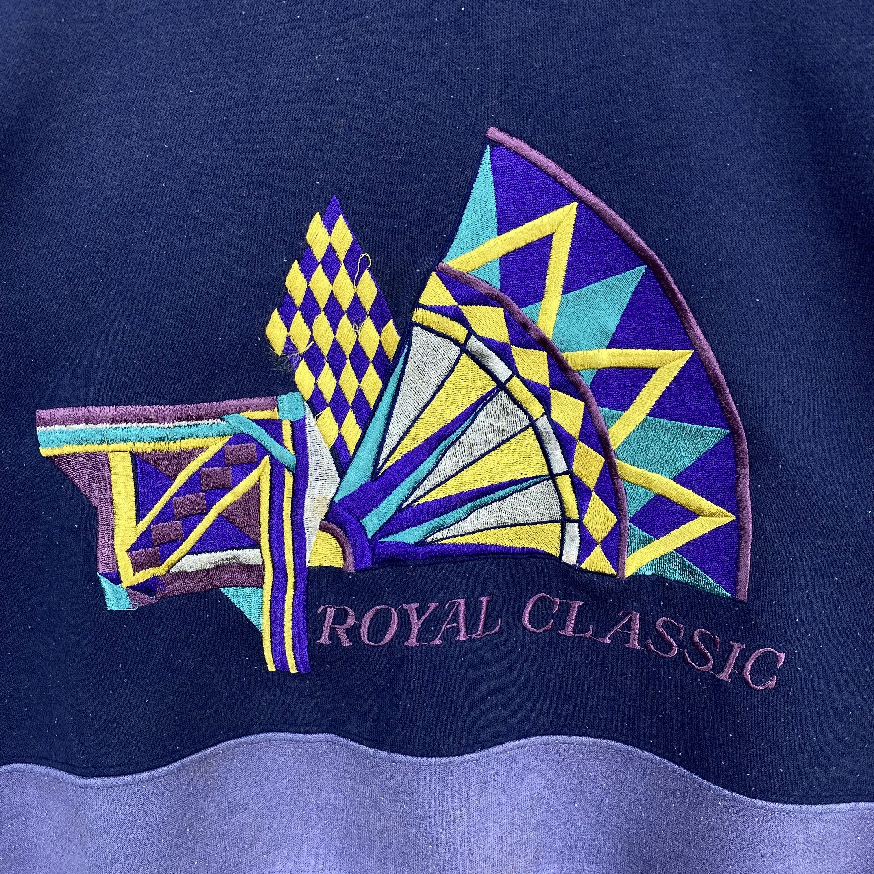 Japanese Brand Vintage 90s Royal Classic Sweater Retro Novelty Jumper Size US L / EU 52-54 / 3 - 8 Thumbnail