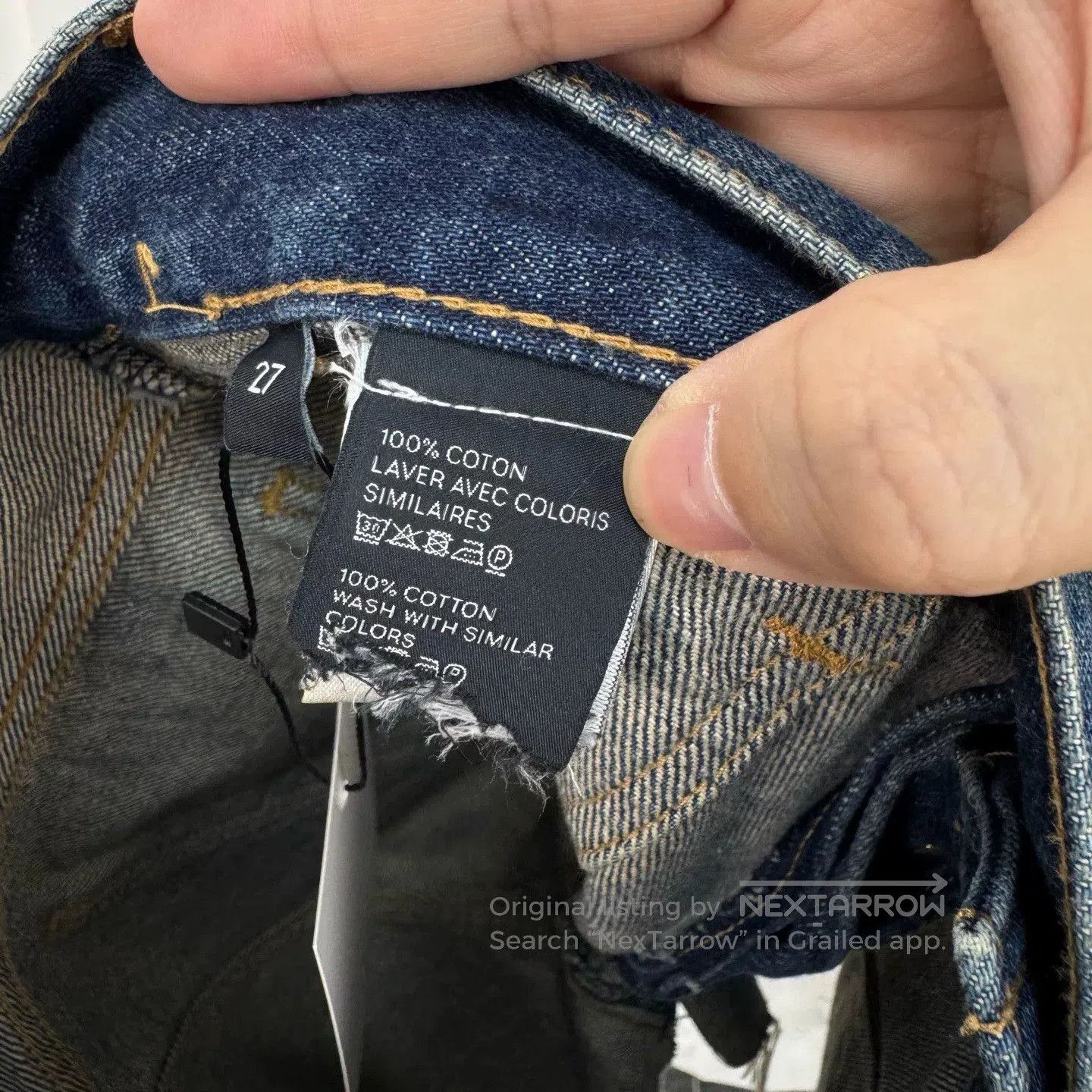 Celine Celine 2025 Triomphe Gold Buckle Denim Shorts. Size 27" / US 4 / IT 40 - 6 Thumbnail